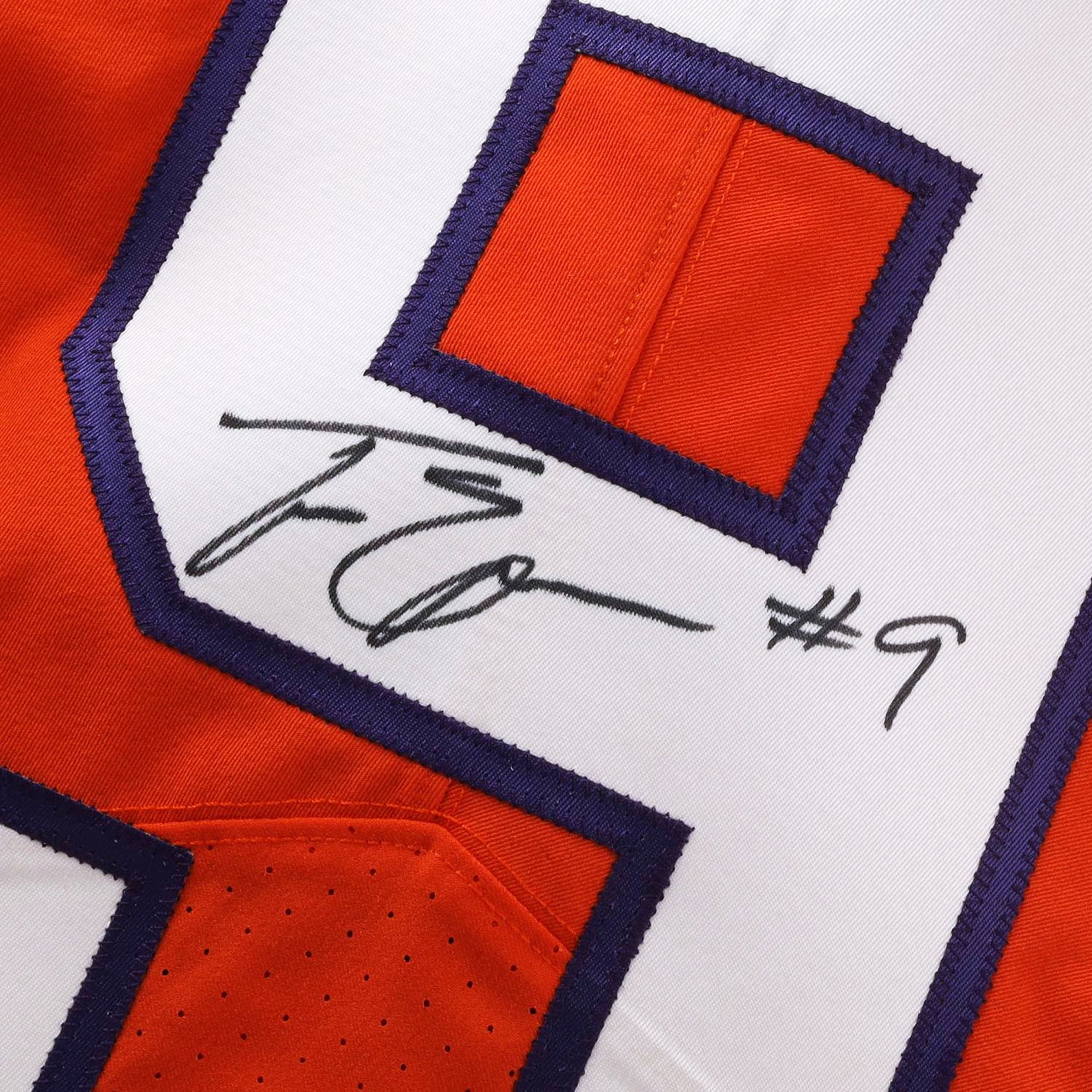 Maillot orange n° 9, autographié par Travis Etienne Jr, des Clemson Tigers, saison 2019 de football universitaire NCAA - Taille 40