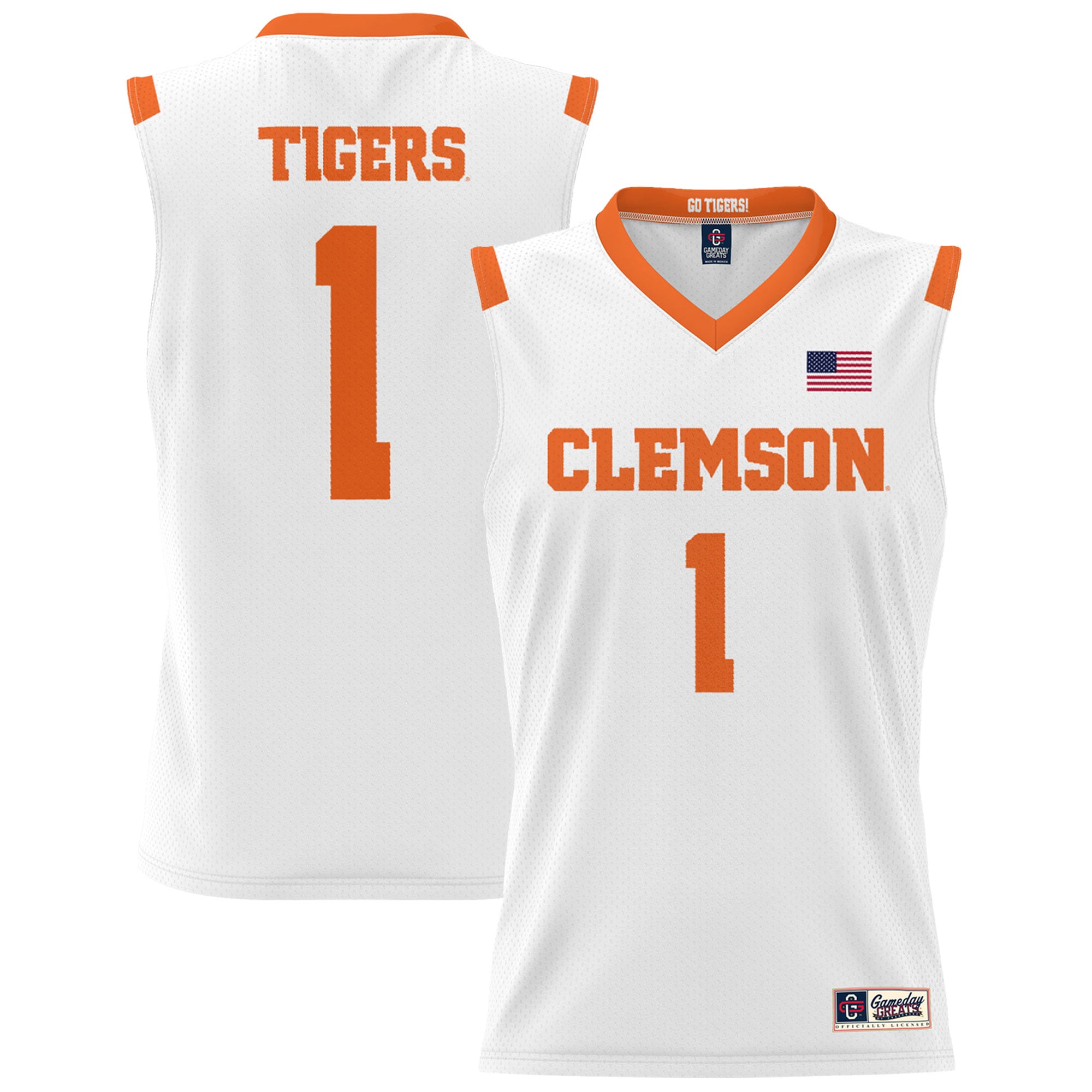 Maillot Clemson Tigers #74 Blanc - Saison 2018-22, Taille 46, Occasion Jeu Dédicacé