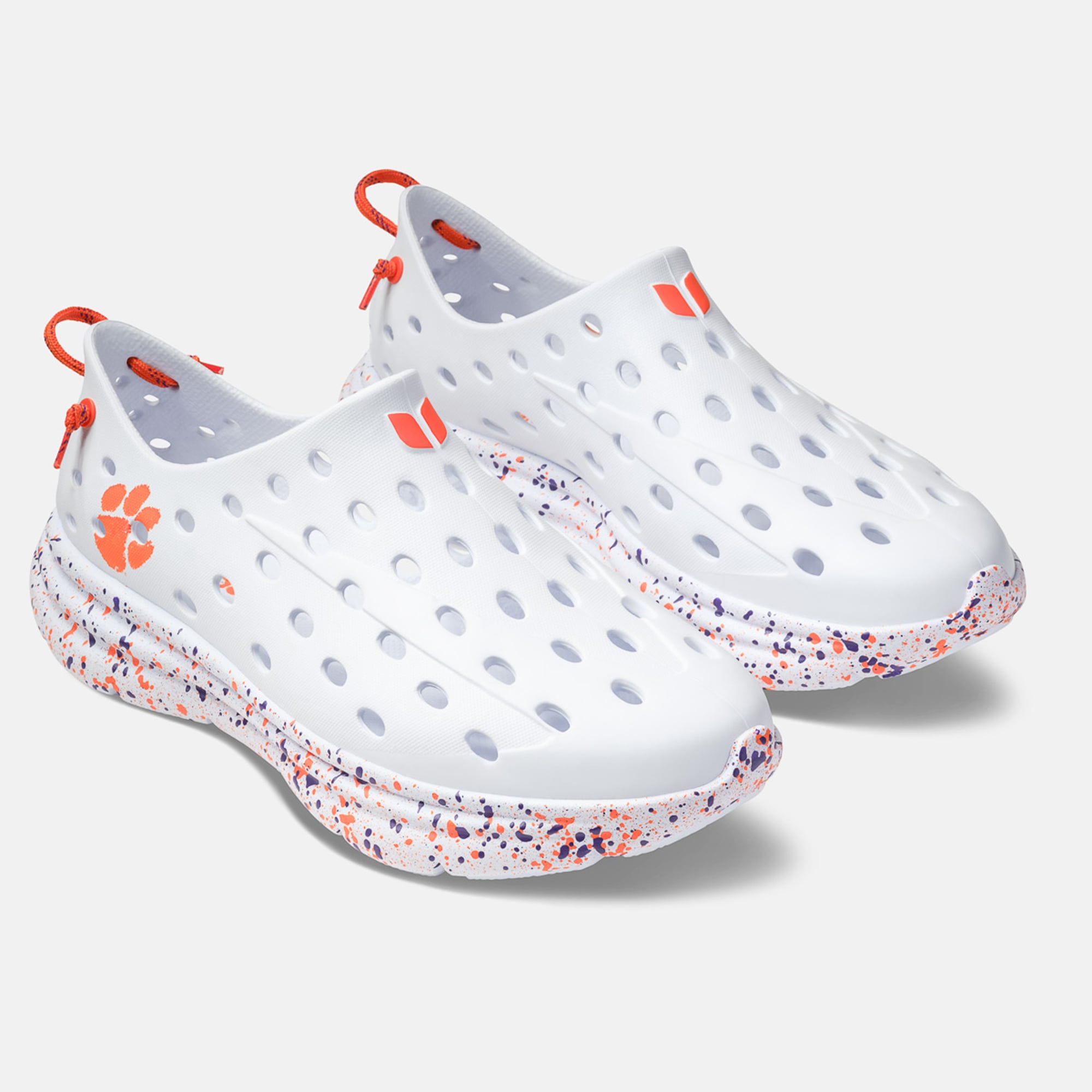 Chaussures unisexes Kane Footwear blanches à pois Clemson Tigers