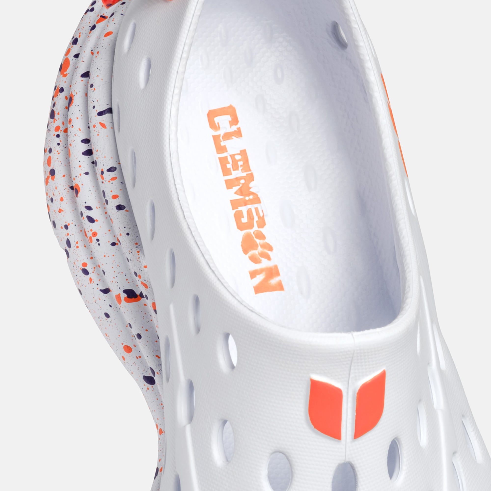 Chaussures unisexes Kane Footwear blanches à pois Clemson Tigers