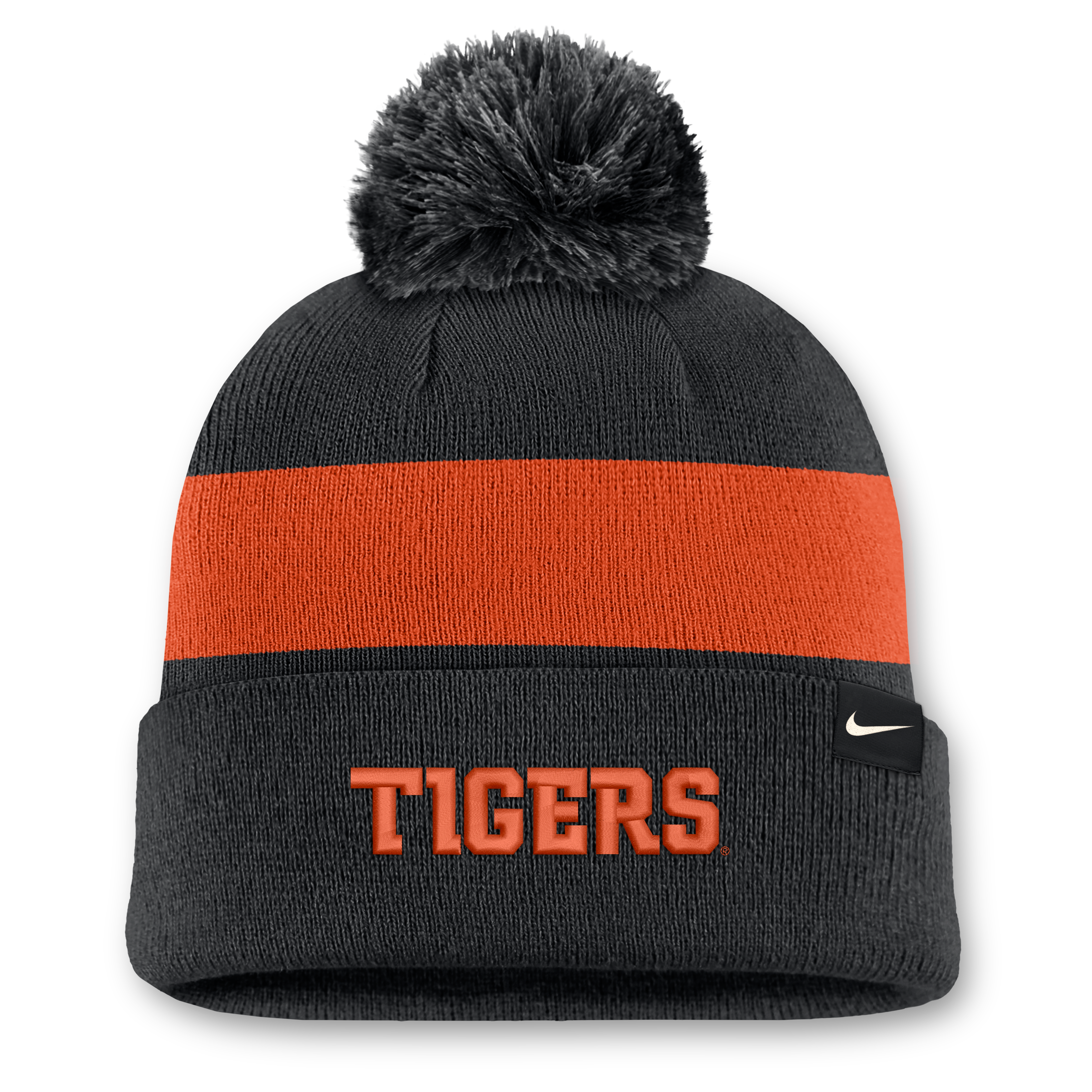 Bonnet unisexe Nike noir à rayures Clemson Tigers Primetime avec pompon