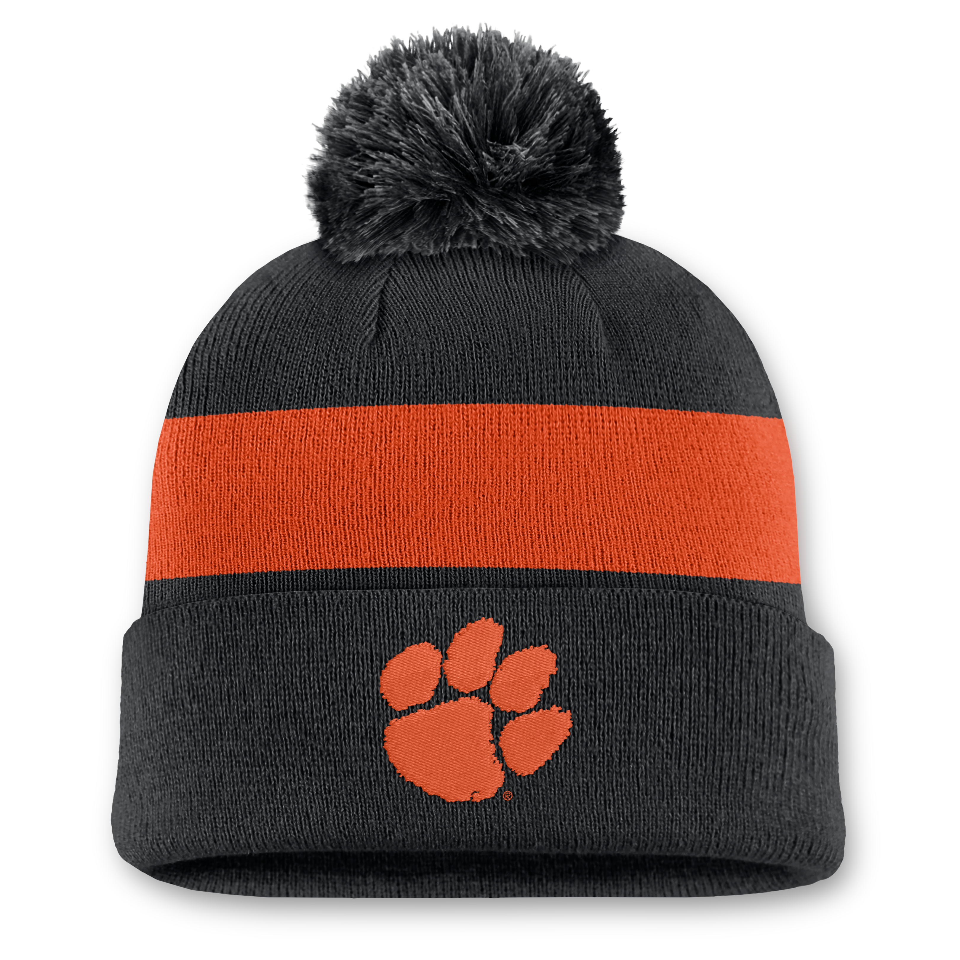 Bonnet unisexe Nike noir à rayures Clemson Tigers Primetime avec pompon