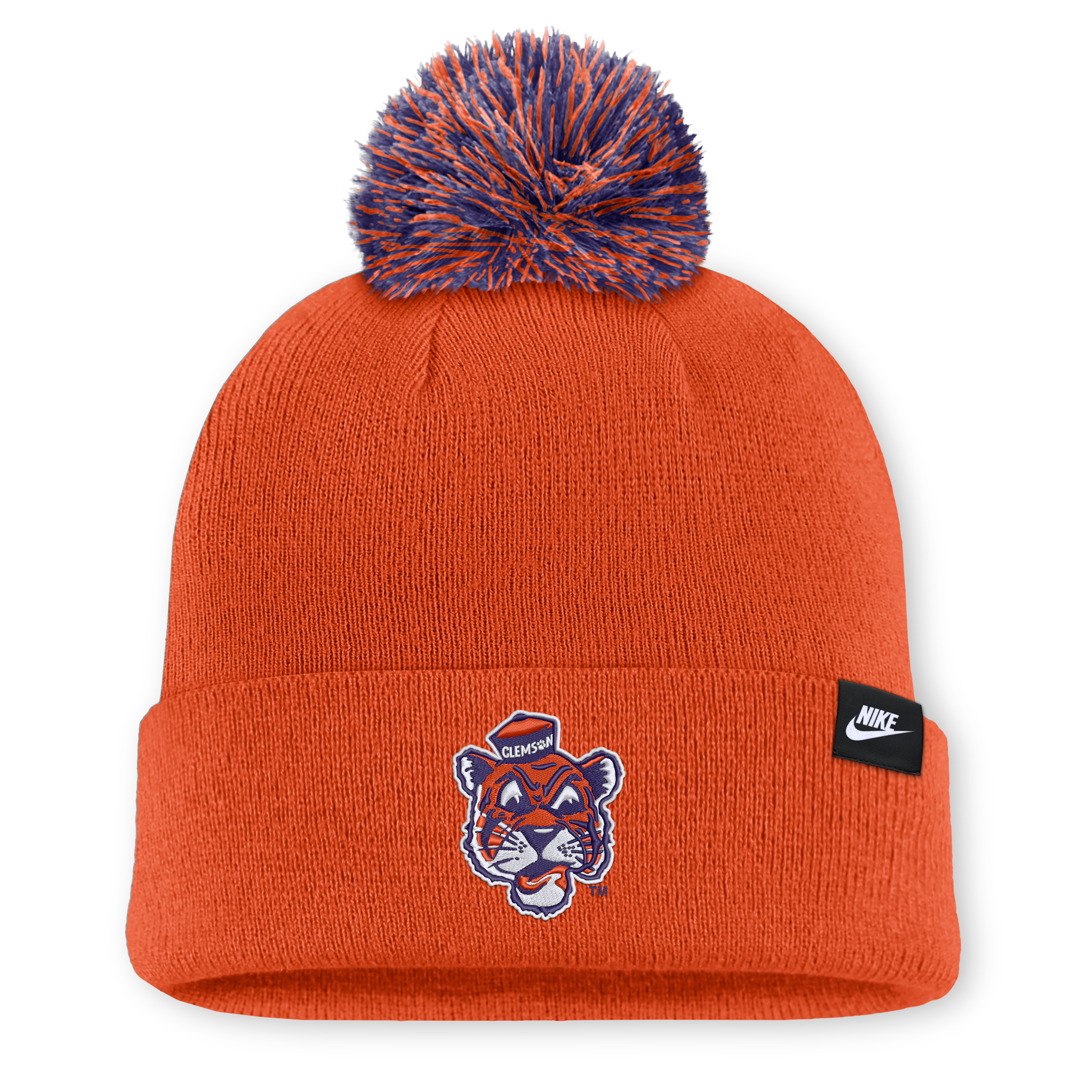 Bonnet unisexe Nike blanc à l'effigie des Clemson Tigers avec pompon