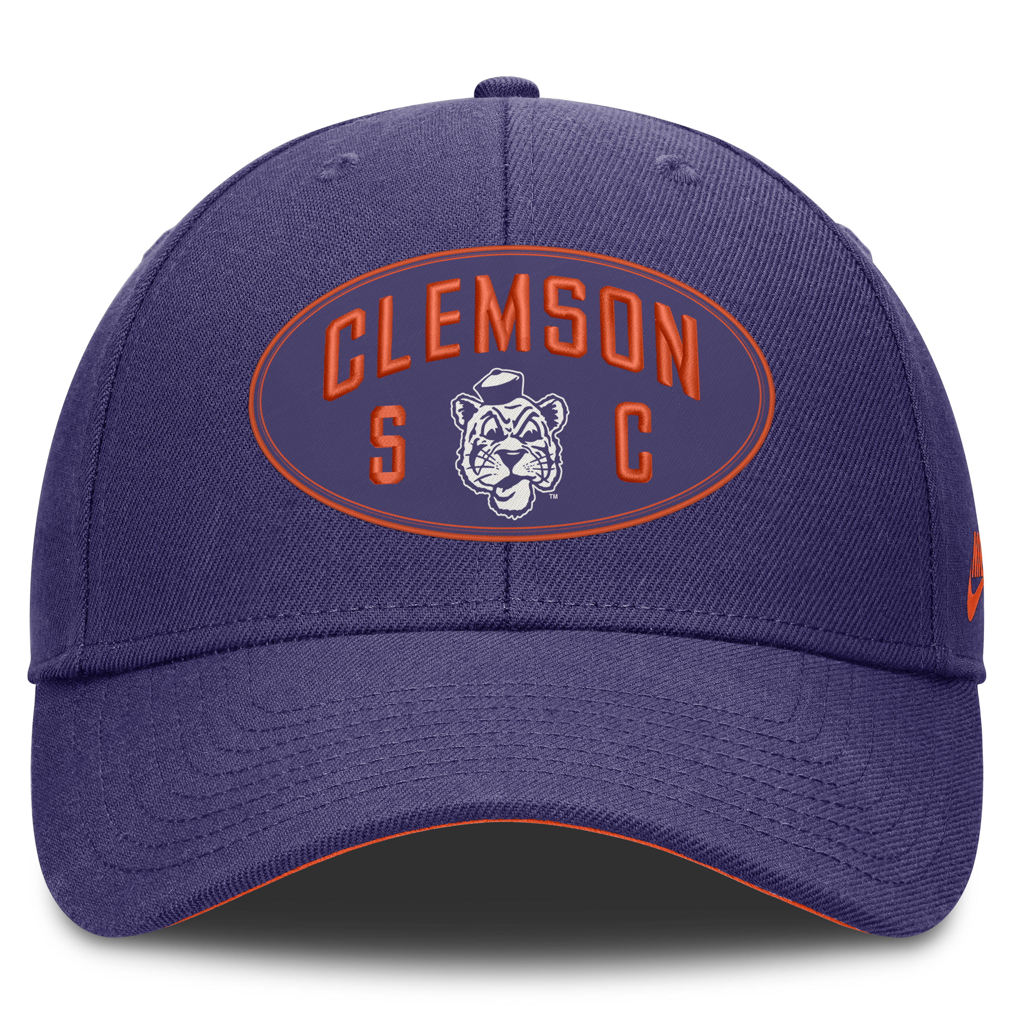Casquette unisexe Nike violette Clemson Tigers Legacy Letter & Location Rise ajustable
