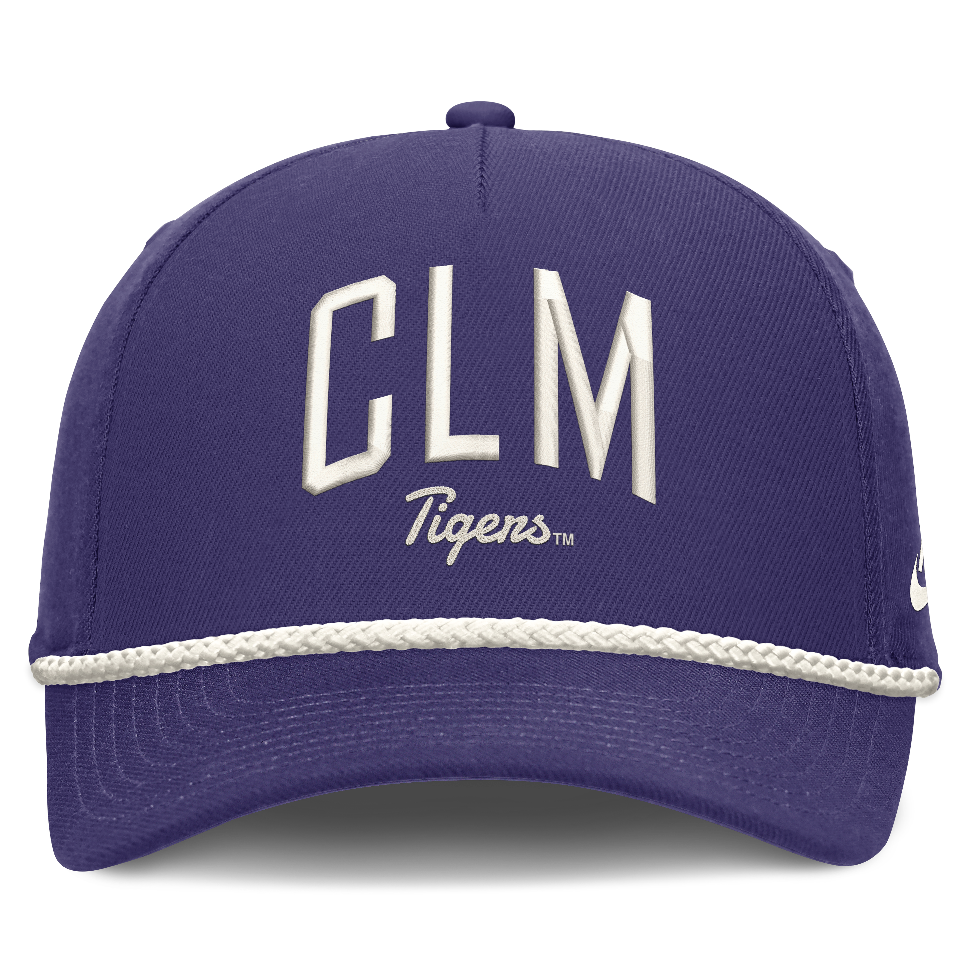 Casquette unisexe Nike violette à lettres Clemson Tigers, taille ajustable.