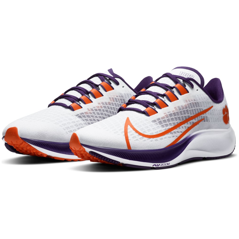 Unisex Nike White Clemson Tigers Pegasus 37 Running Shoes display picture 1