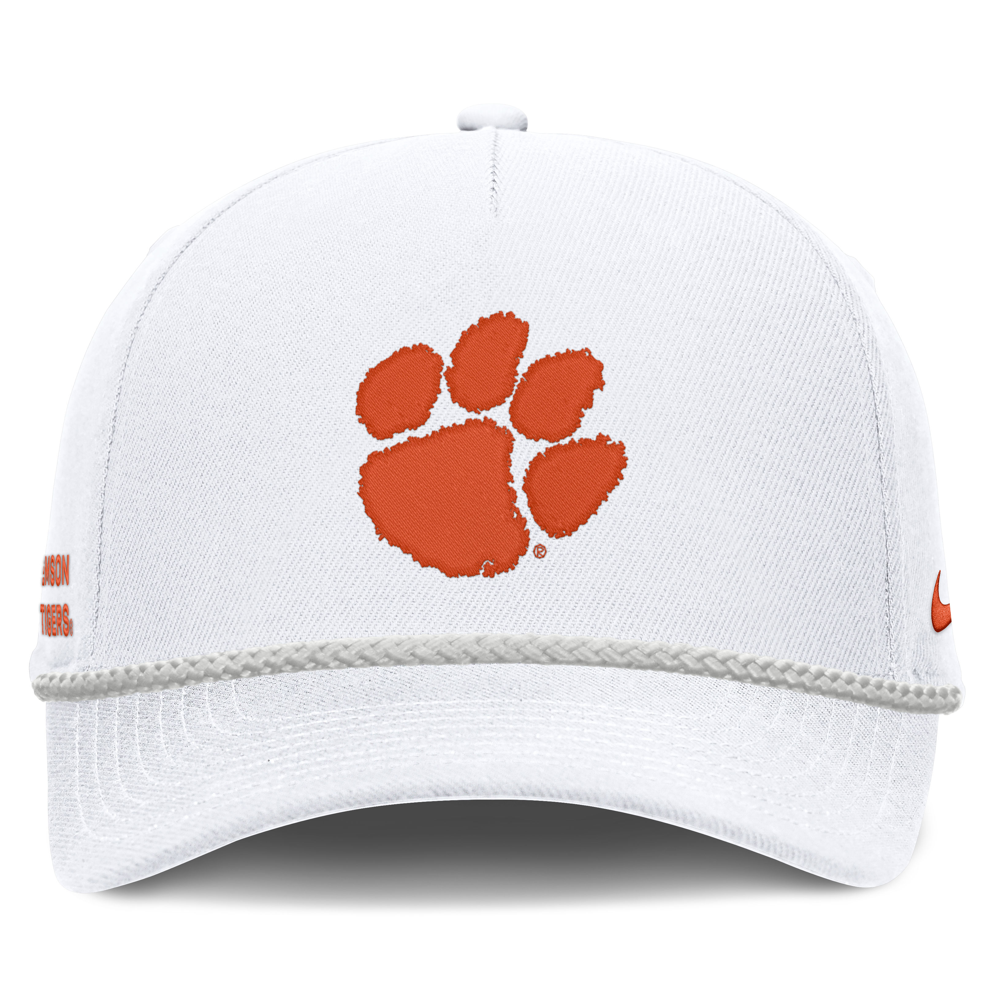 Casquette unisexe Nike blanche Clemson Tigers Rope Rise ajustable
