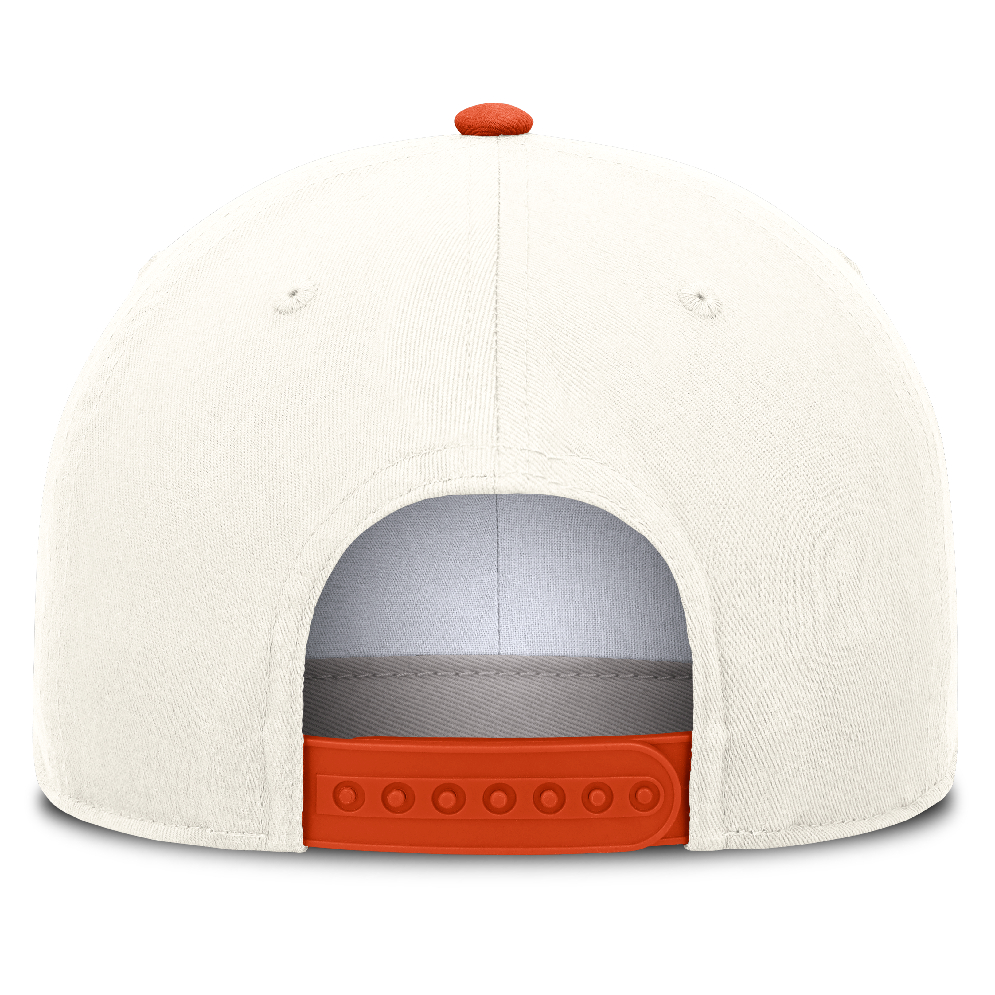 Casquette unisexe Nike blanche/orange Clemson Tigers Rise avec logo latéral en A et technologie Dri-FIT ajustable