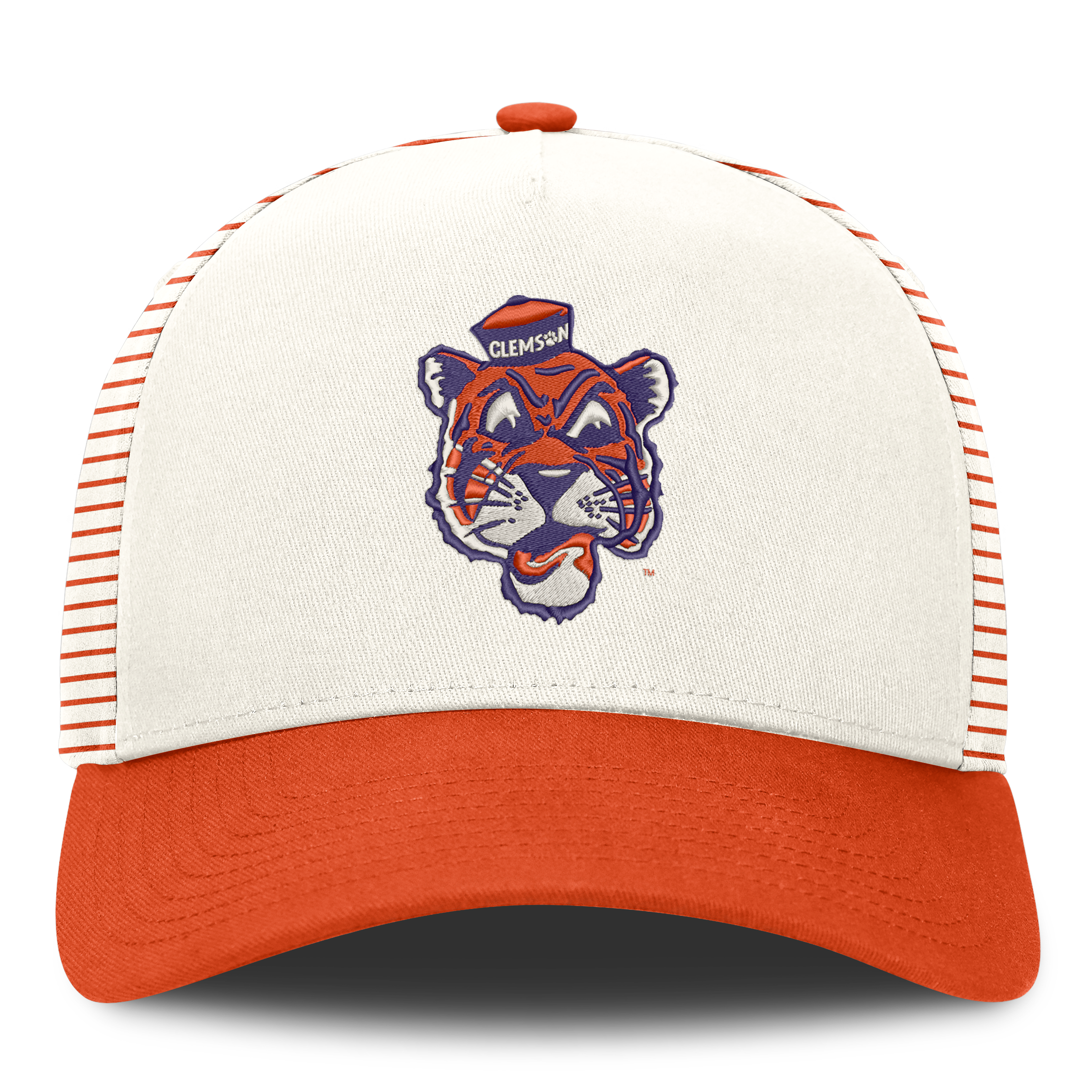 Casquette unisexe Nike blanche/orange Clemson Tigers Vault à rayures et taille ajustable