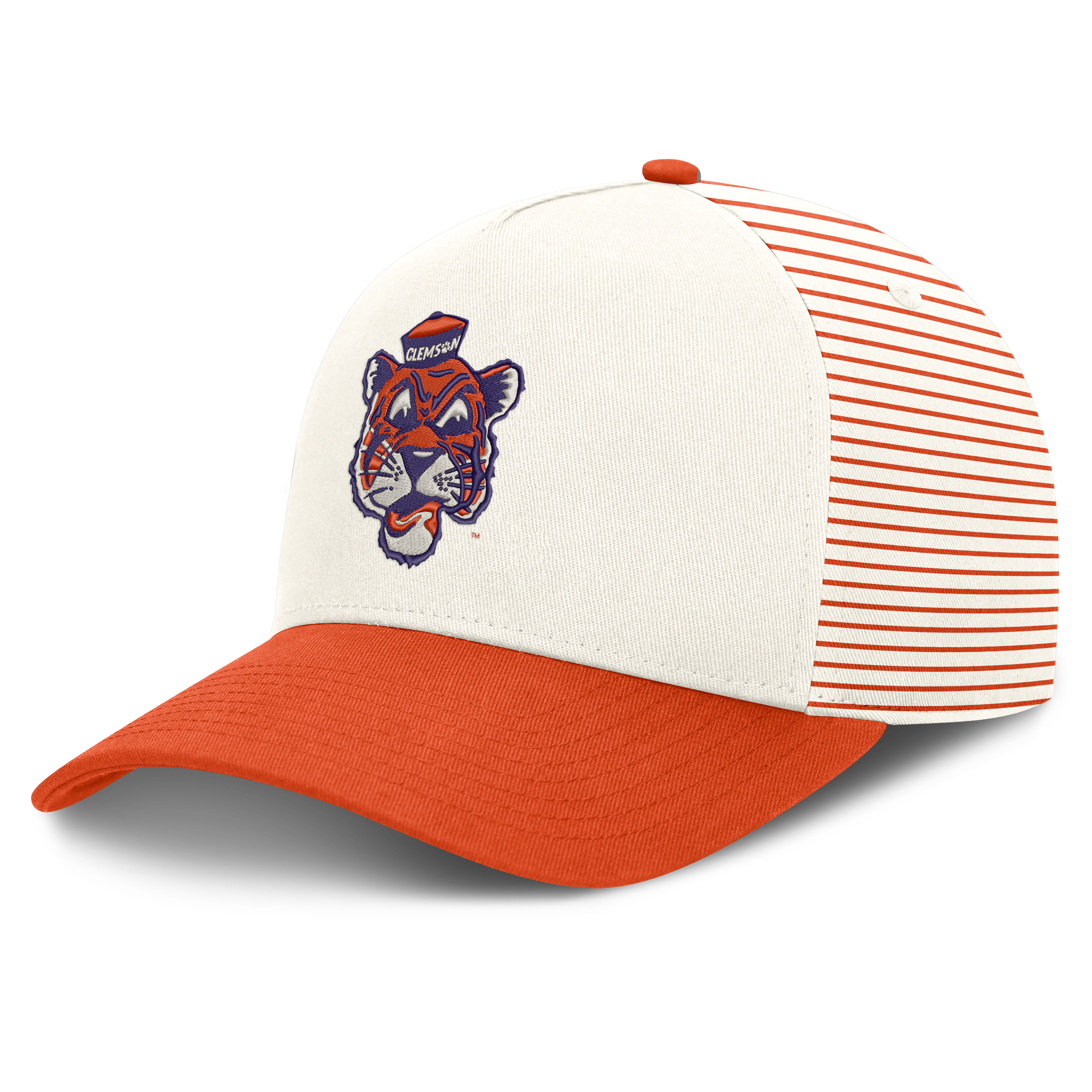 Casquette unisexe Nike blanche/orange Clemson Tigers Vault à rayures et taille ajustable