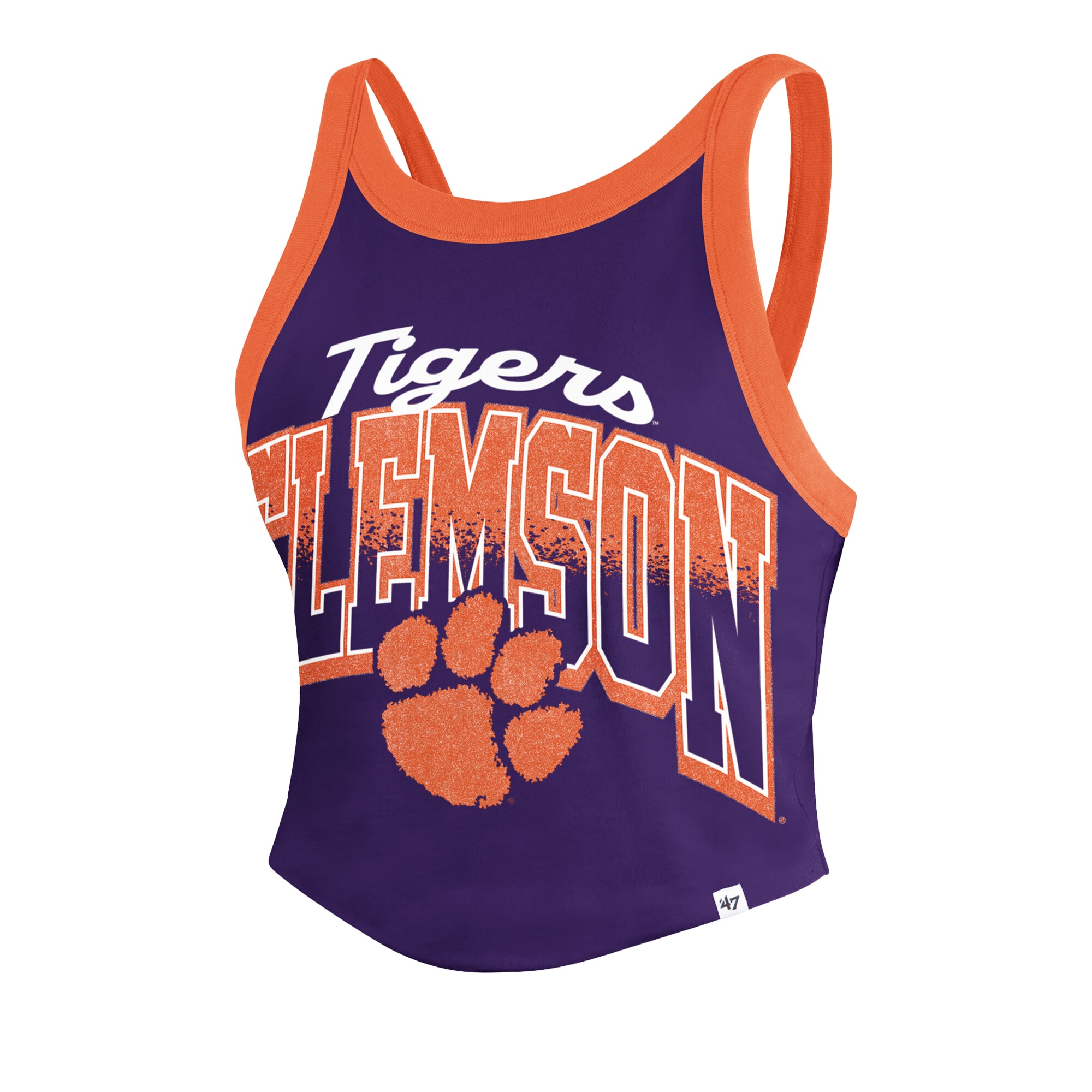 Women's '47 Purple Clemson Tigers Shimmer Shadow Sporty Tank Top