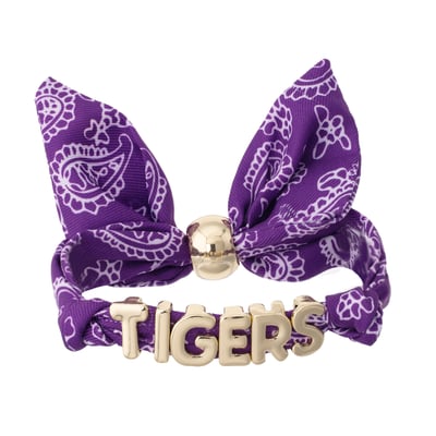 Clemson Tigers CANVAS Style Women's Bandana Slider Bracelet