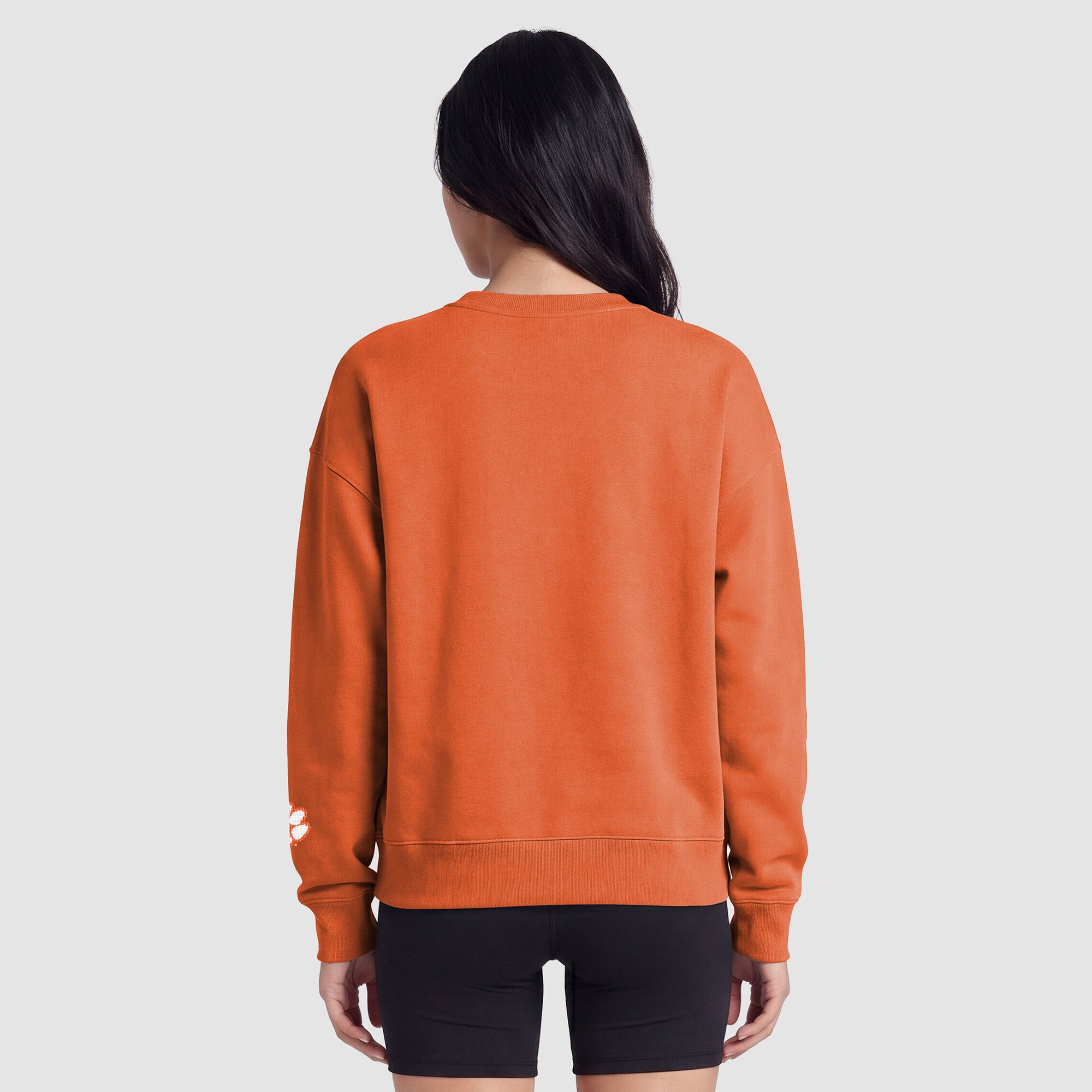 Women's Champion Orange Clemson Tigers Fleece Crew Sweatshirt