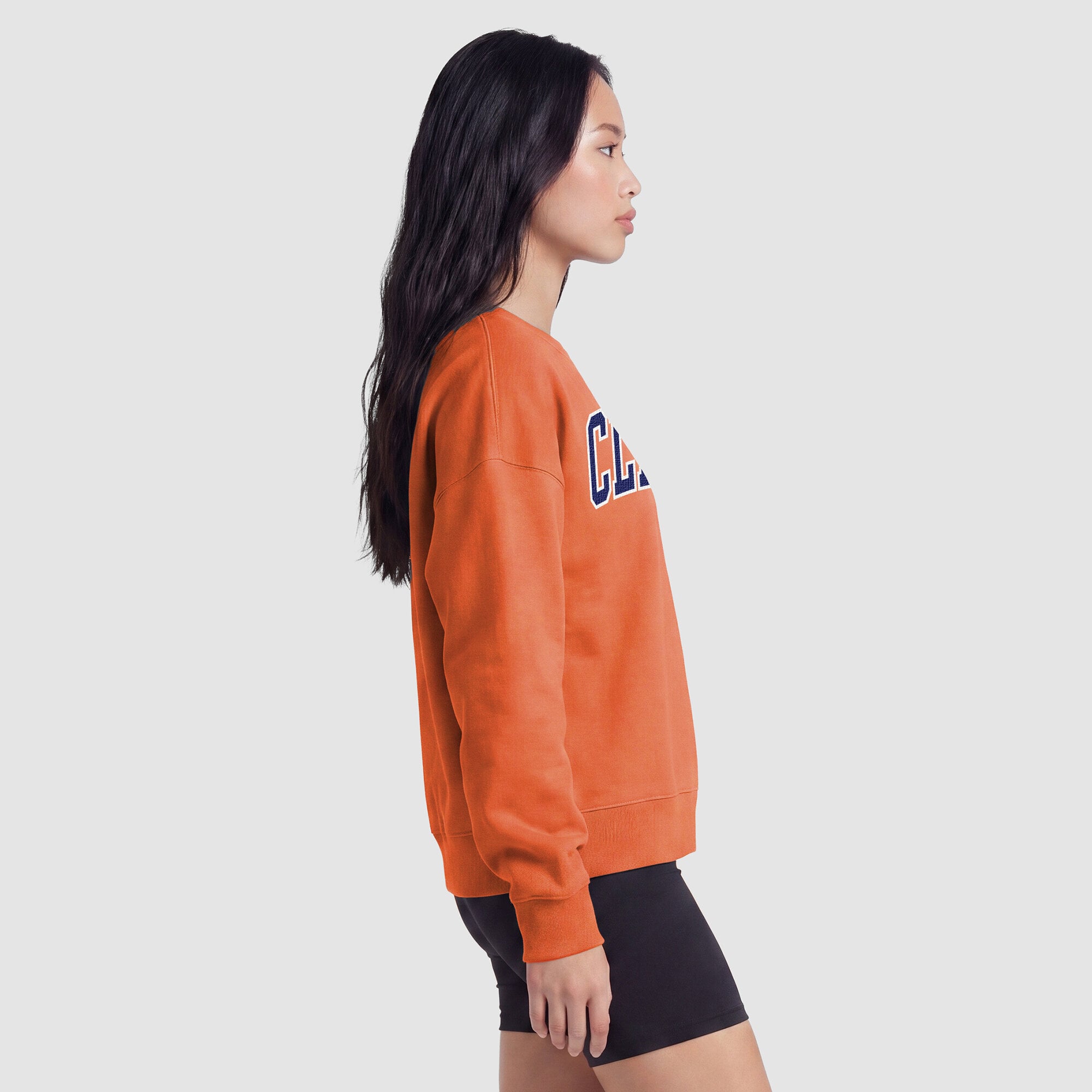 Women's Champion Orange Clemson Tigers Fleece Crew Sweatshirt
