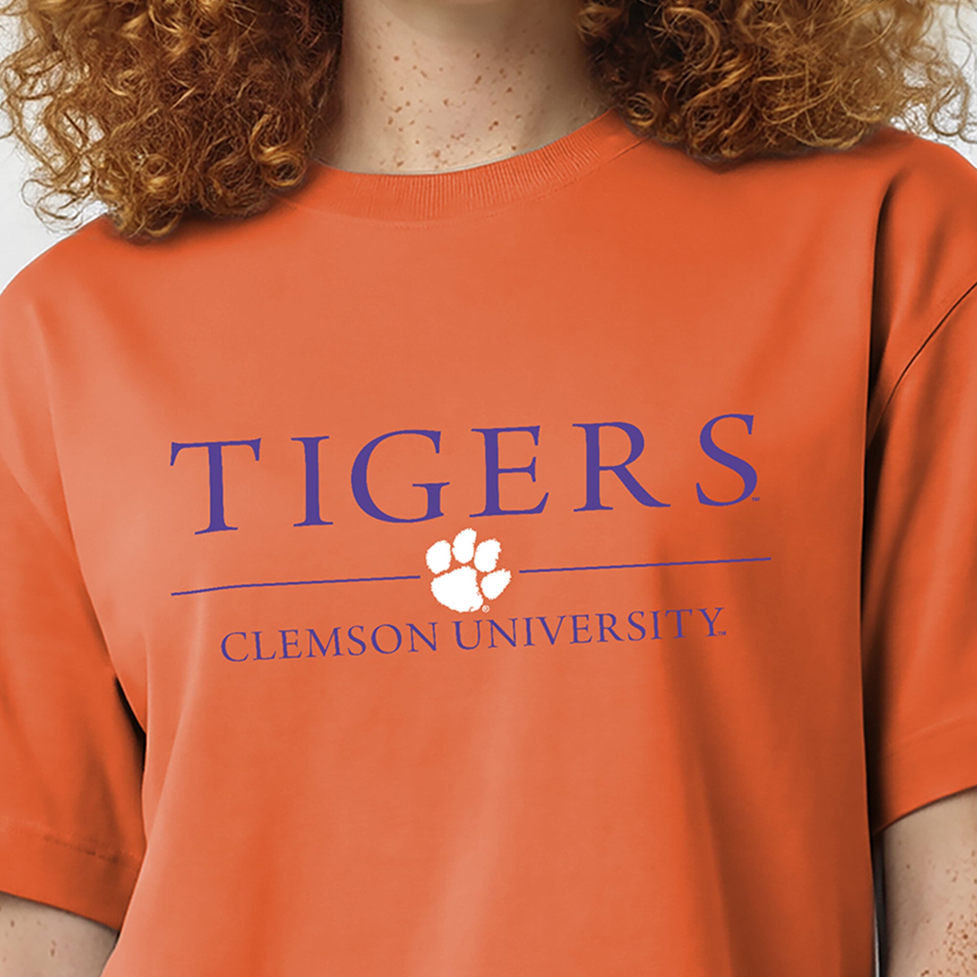 T-shirt court à logo orange Champion Clemson Tigers pour femmes