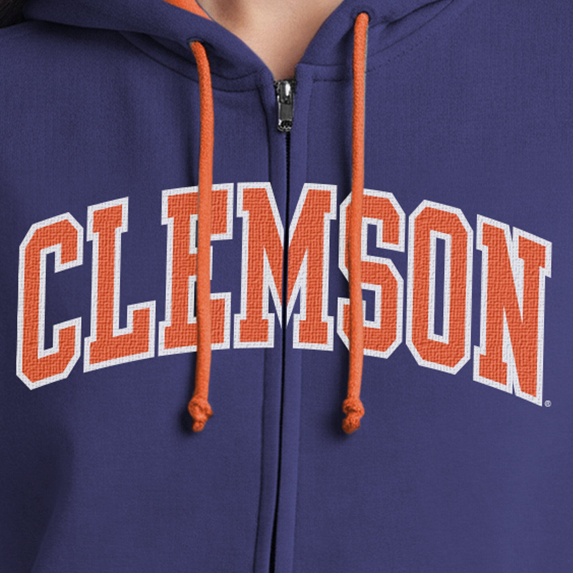 Sweat à capuche zippé en polaire Champion violet Clemson Tigers Arch pour femme