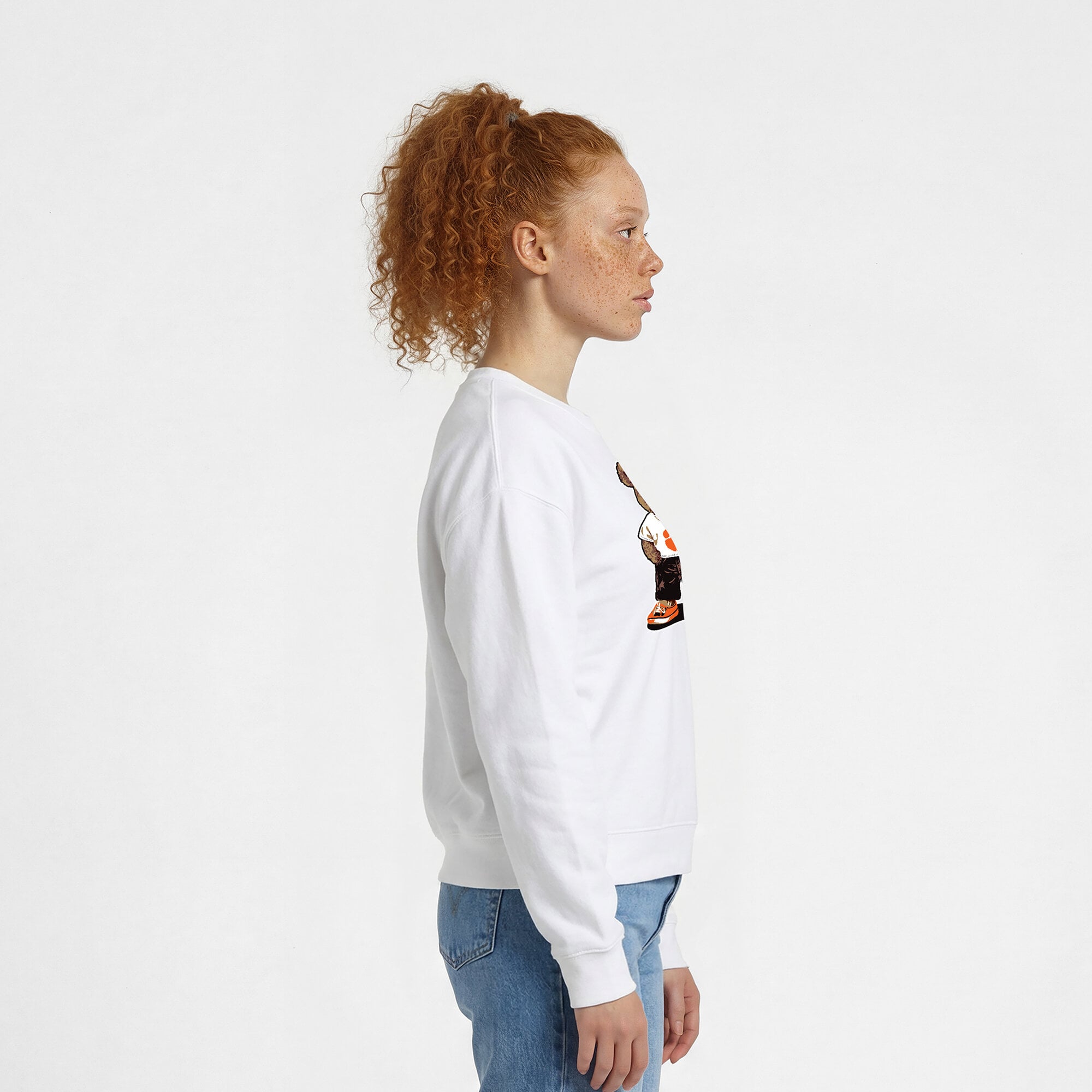 Women's Champion  White Clemson Tigers Teddy Bear Fleece Sweatshirt