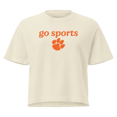 T-shirt court Go Sports pour femme, couleurs confort des Clemson Tigers - Crème