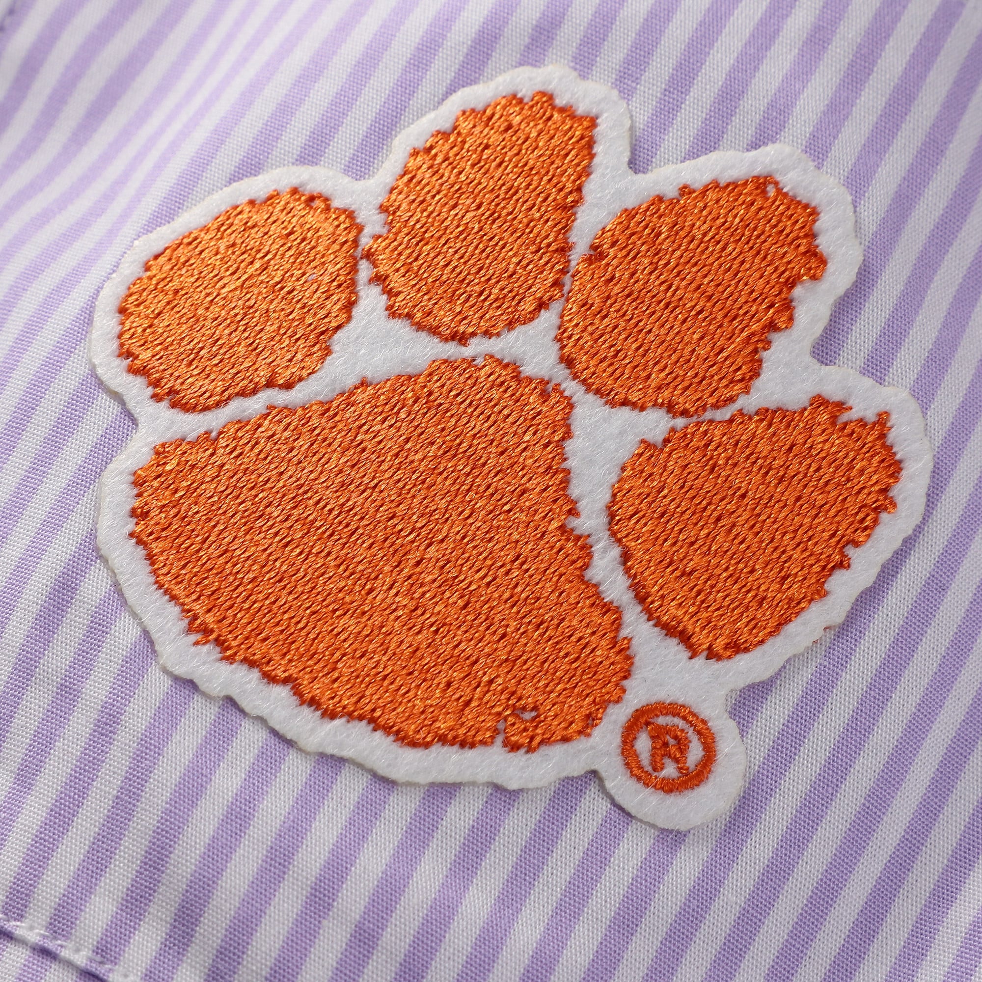 Chemise courte rayée à boutons Clemson Tigers lavande pour femmes, collection Gameday Social