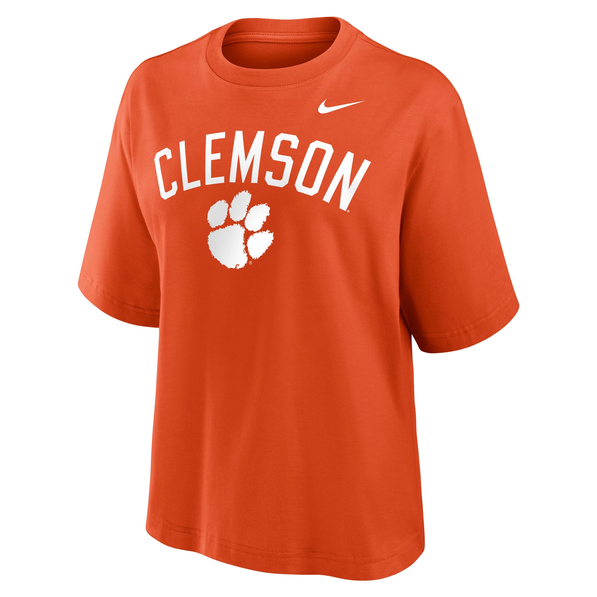 Women's Nike Orange Clemson Tigers Arch Logo Boxy T-Shirt