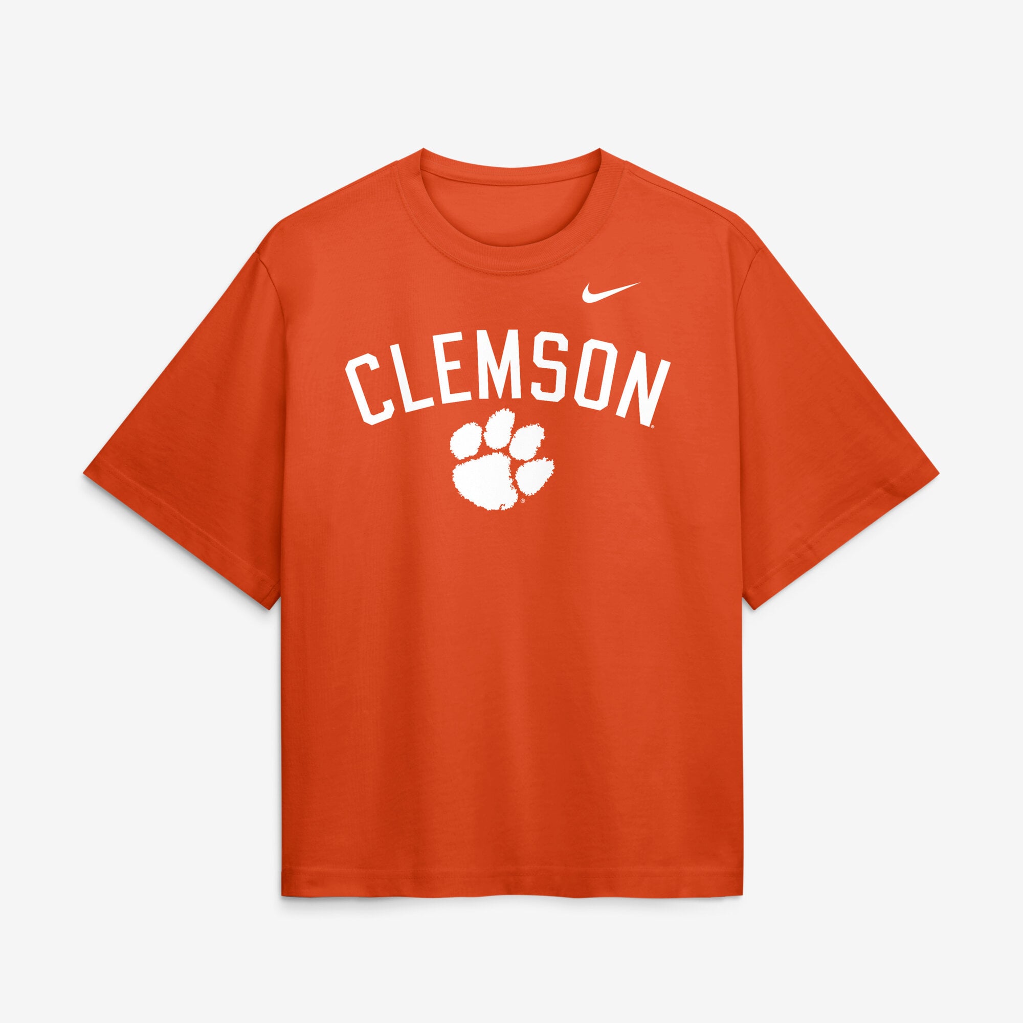 Women's Nike Orange Clemson Tigers Arch Logo Boxy T-Shirt