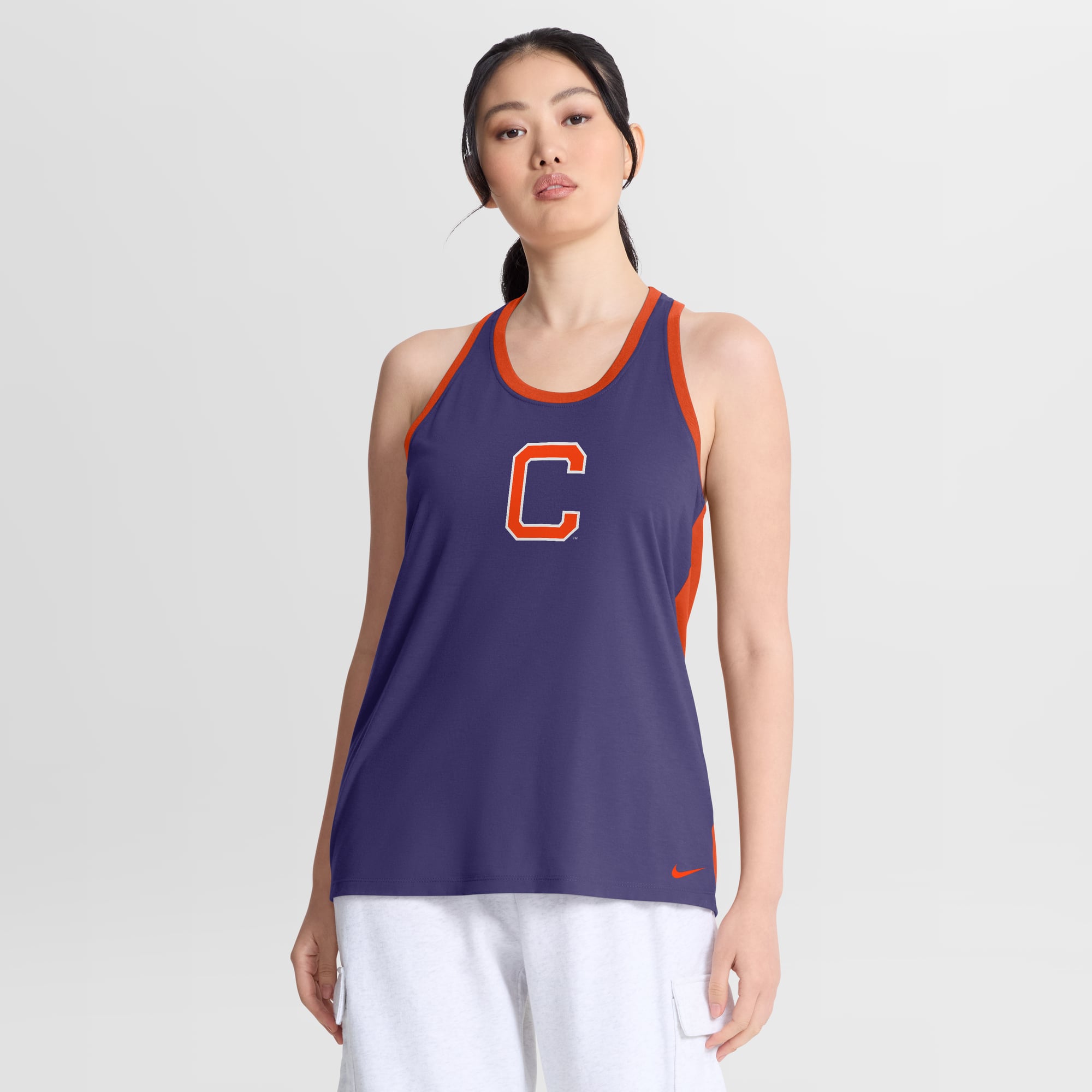 Débardeur dos nageur Nike violet Clemson Tigers pour femme