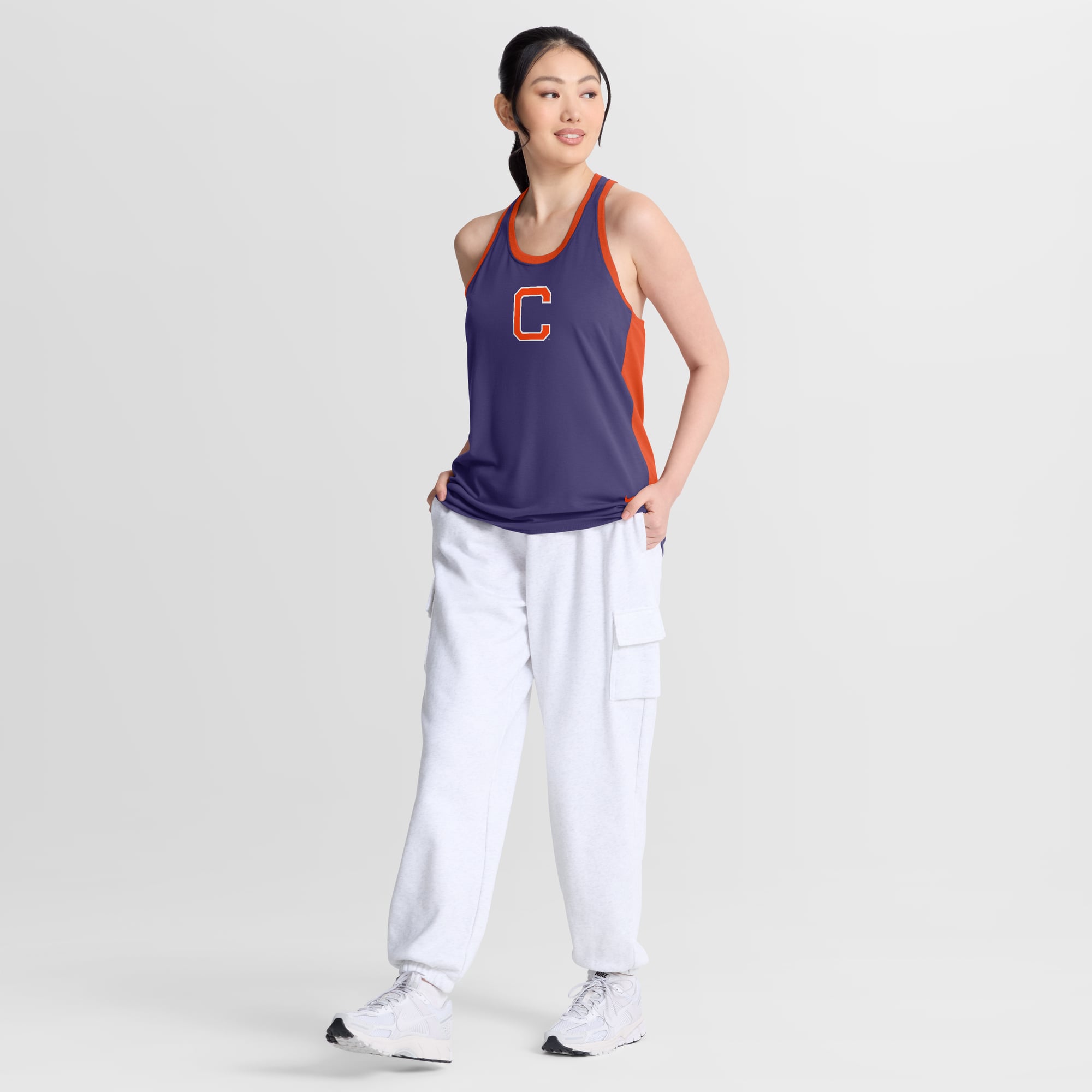 Débardeur dos nageur Nike violet Clemson Tigers pour femme