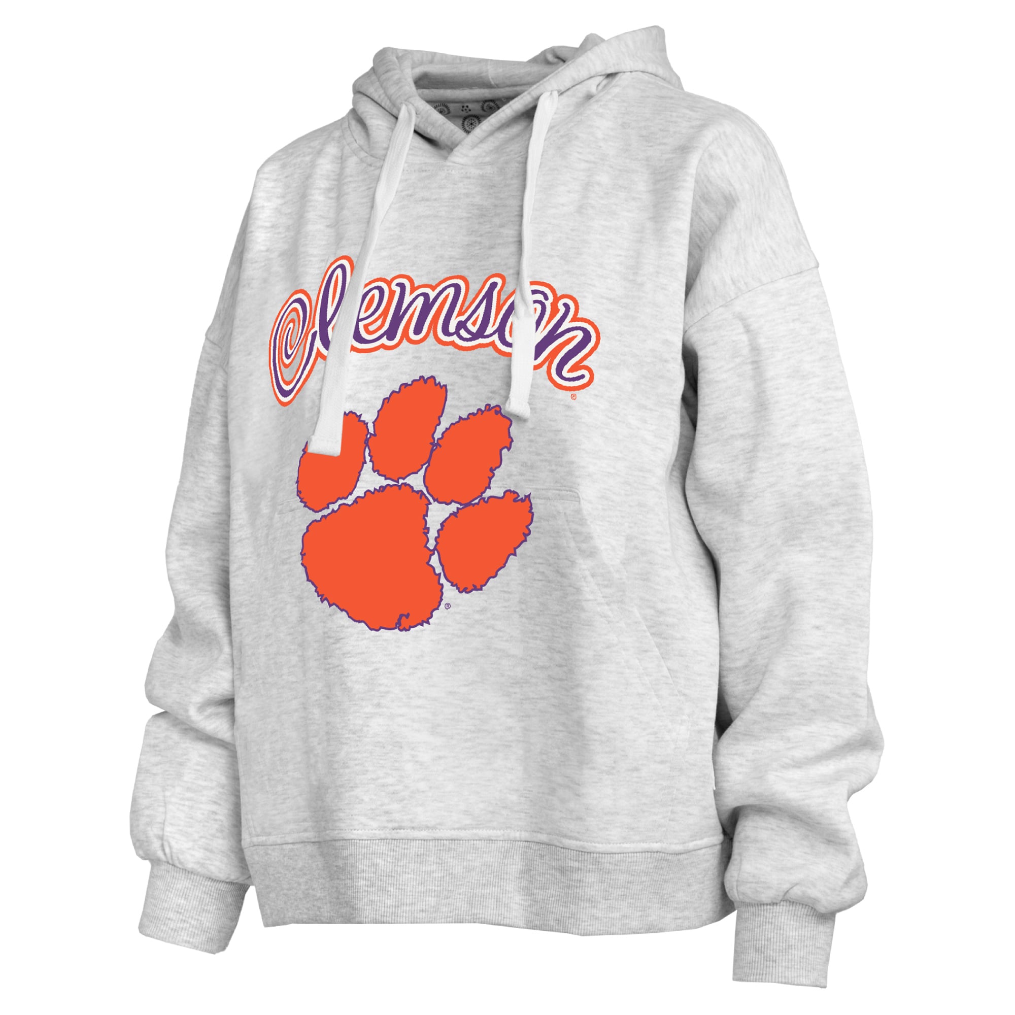 Women's Pressbox  Heather Gray Clemson Tigers Janise Pullover Hoodie