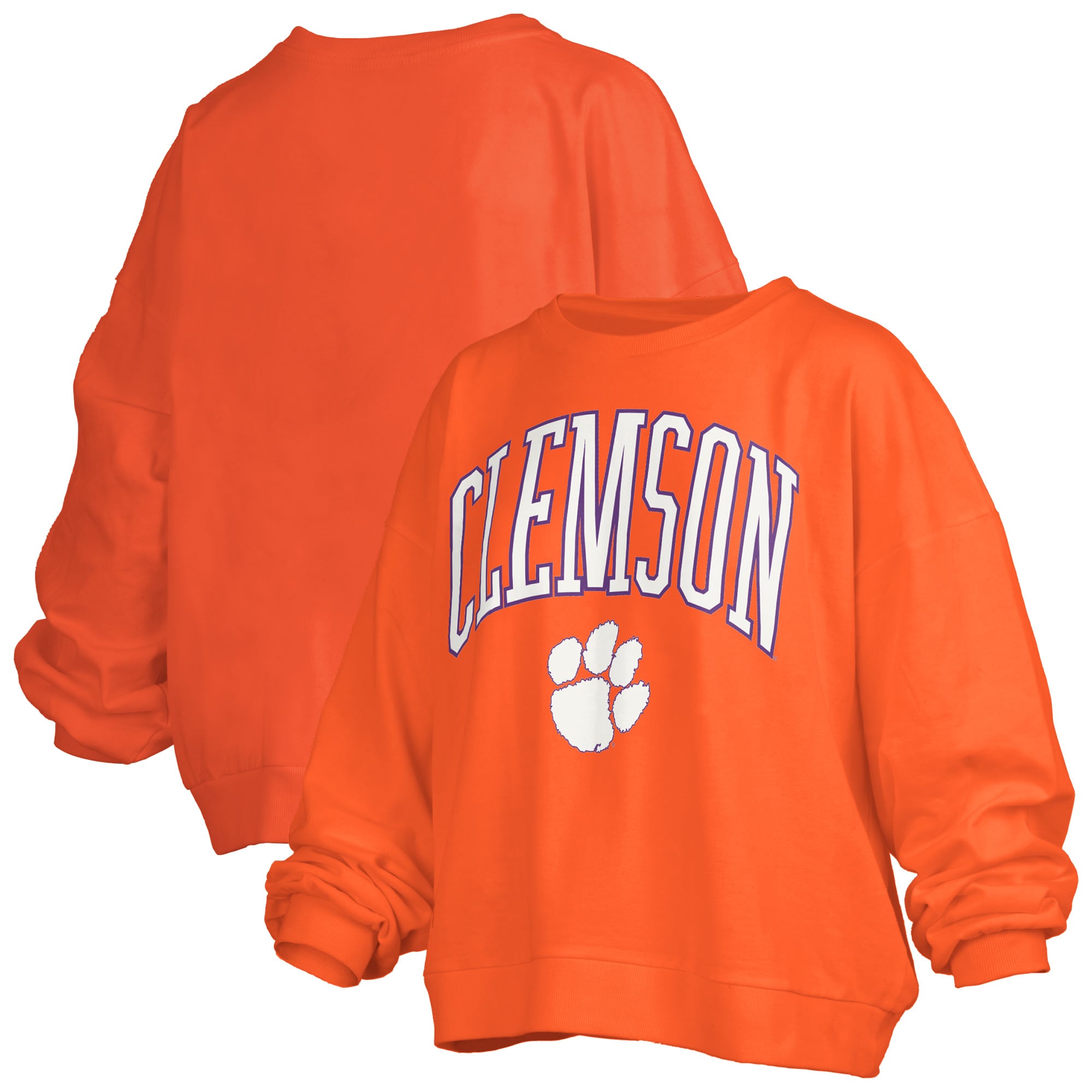 Sweat-shirt polaire oversize Pressbox Orange Clemson Tigers Janise Arch Over pour femme