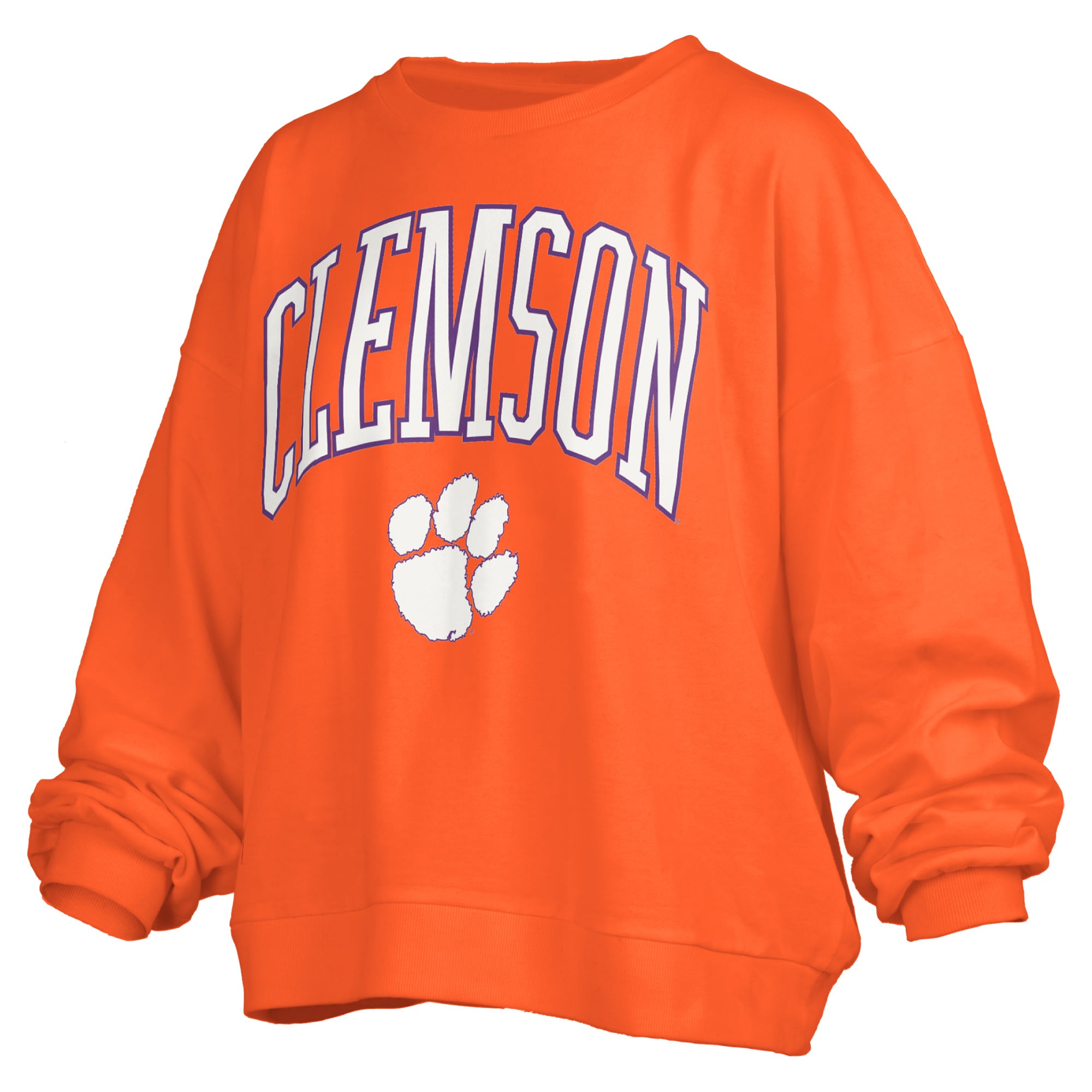 Sweat-shirt polaire oversize Pressbox Orange Clemson Tigers Janise Arch Over pour femme