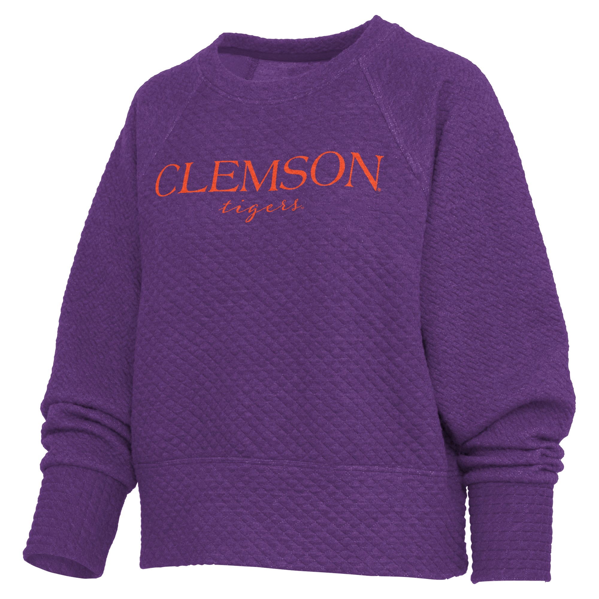 Sweat-shirt matelassé Champagne Nova pour femme, couleur violette, des Clemson Tigers de Pressbox