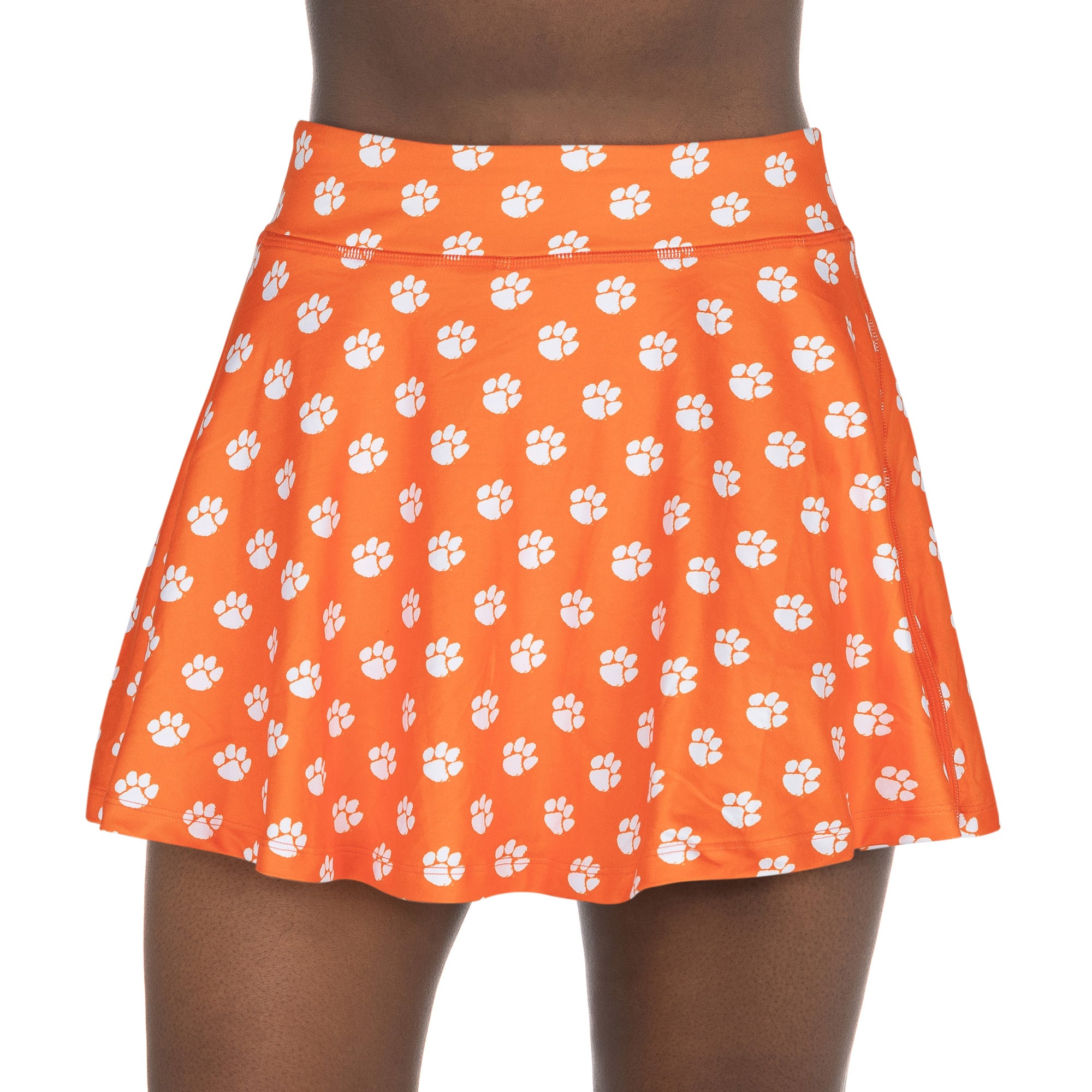 Women's ZooZatz Orange Clemson Tigers Allover Print Flowy Skort