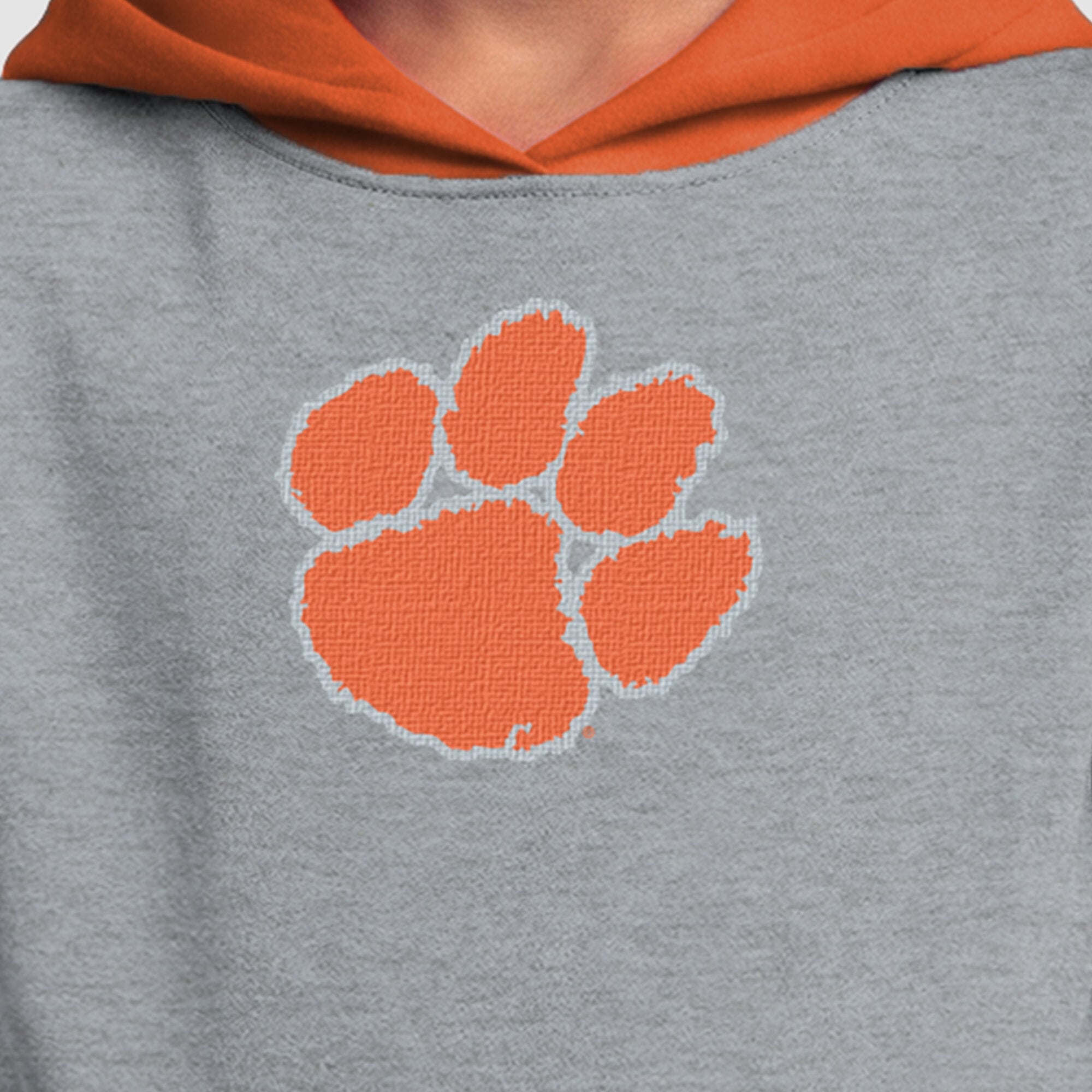 Youth Champion Heather Gray Clemson Tigers Fleece Hoodie