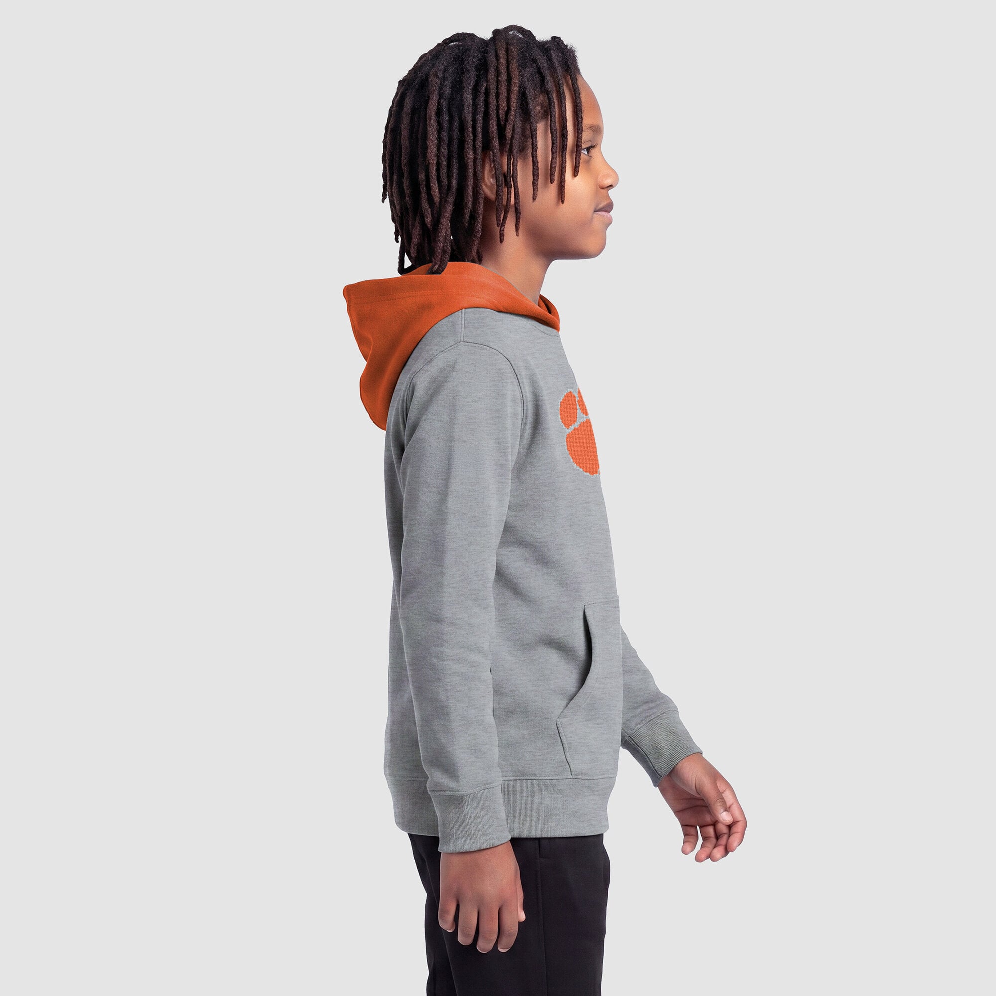 Youth Champion Heather Gray Clemson Tigers Fleece Hoodie