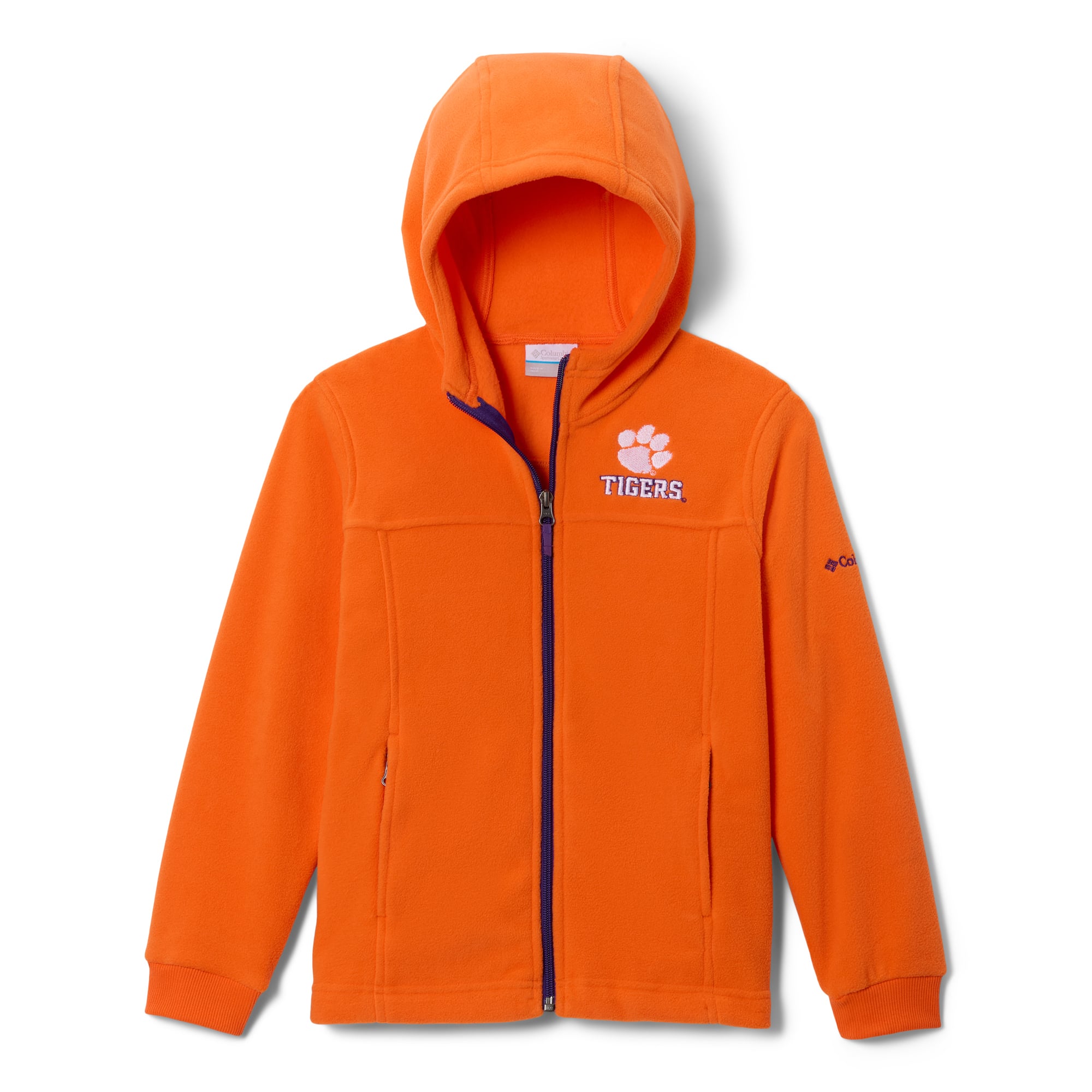 Sweat à capuche zippé en polaire Columbia Orange Clemson Tigers pour jeunes