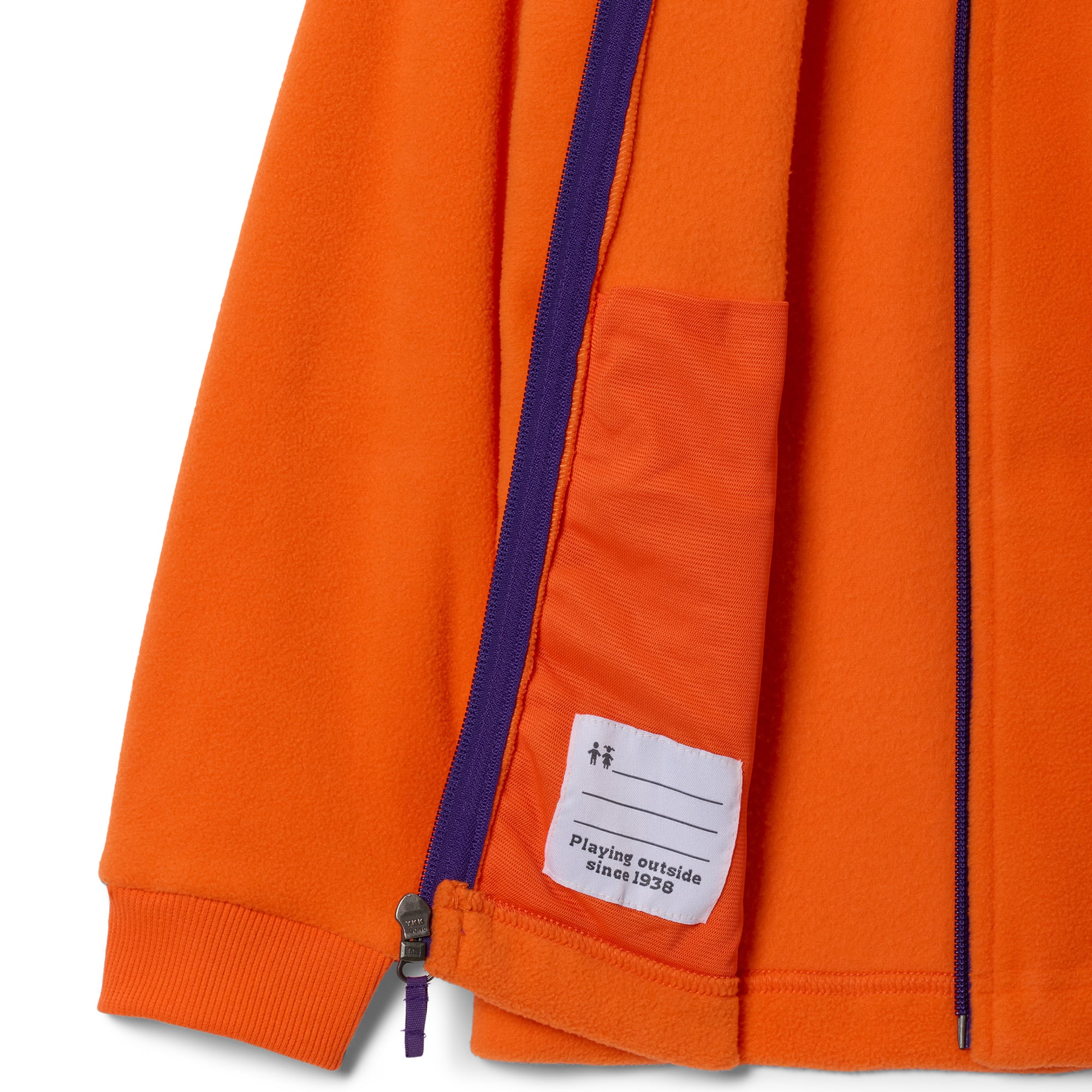 Sweat à capuche zippé en polaire Columbia Orange Clemson Tigers pour jeunes