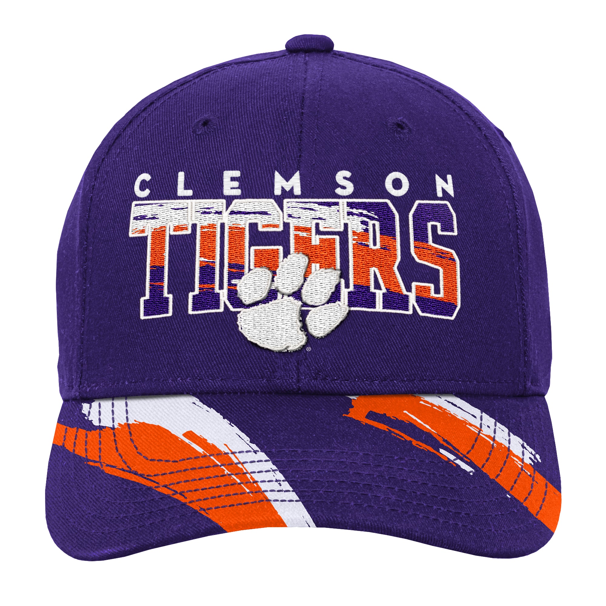 Casquette ajustable Mitchell & Ness violette Clemson Tigers Mascot Streaks Pro Crown pour enfant