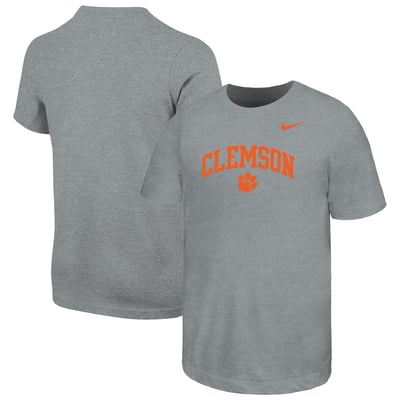 T-shirt Nike Clemson Tigers pour jeunes avec logo arqué - Gris