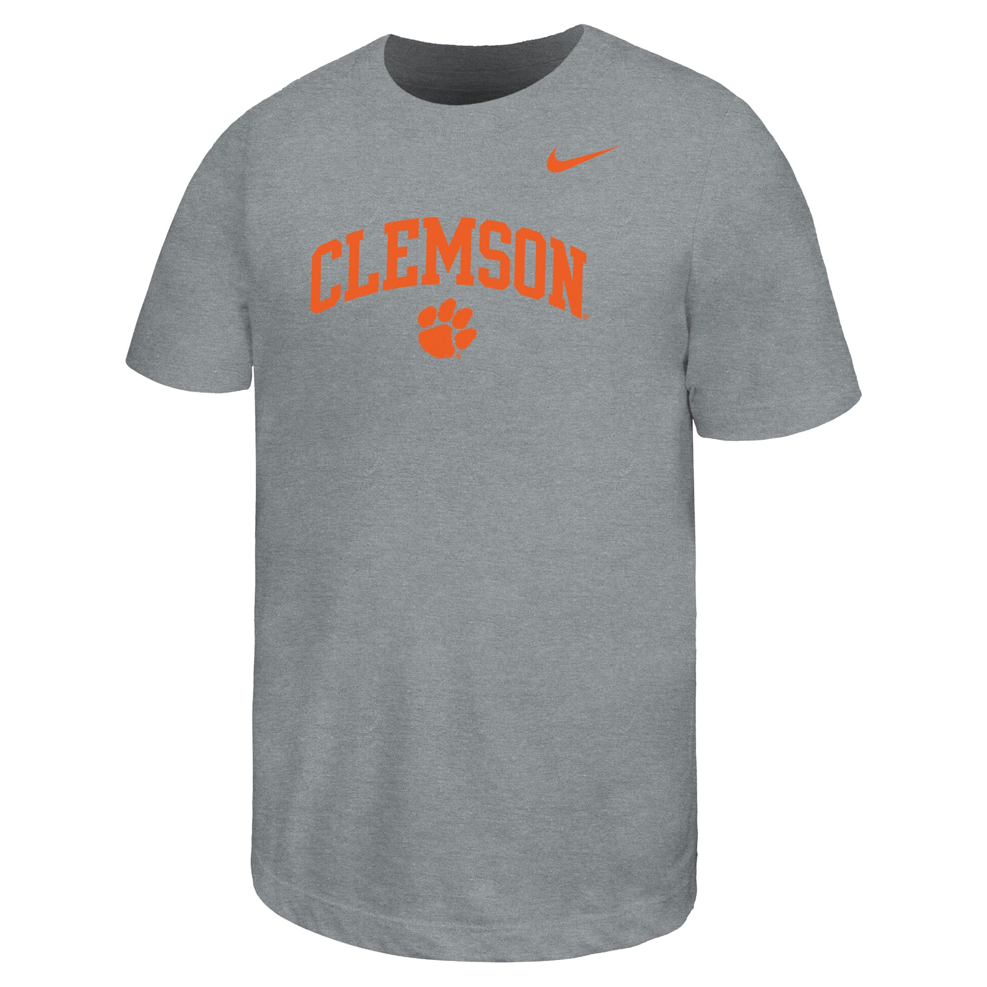 Youth Nike  Heather Gray Clemson Tigers Arched Name Drop T-Shirt