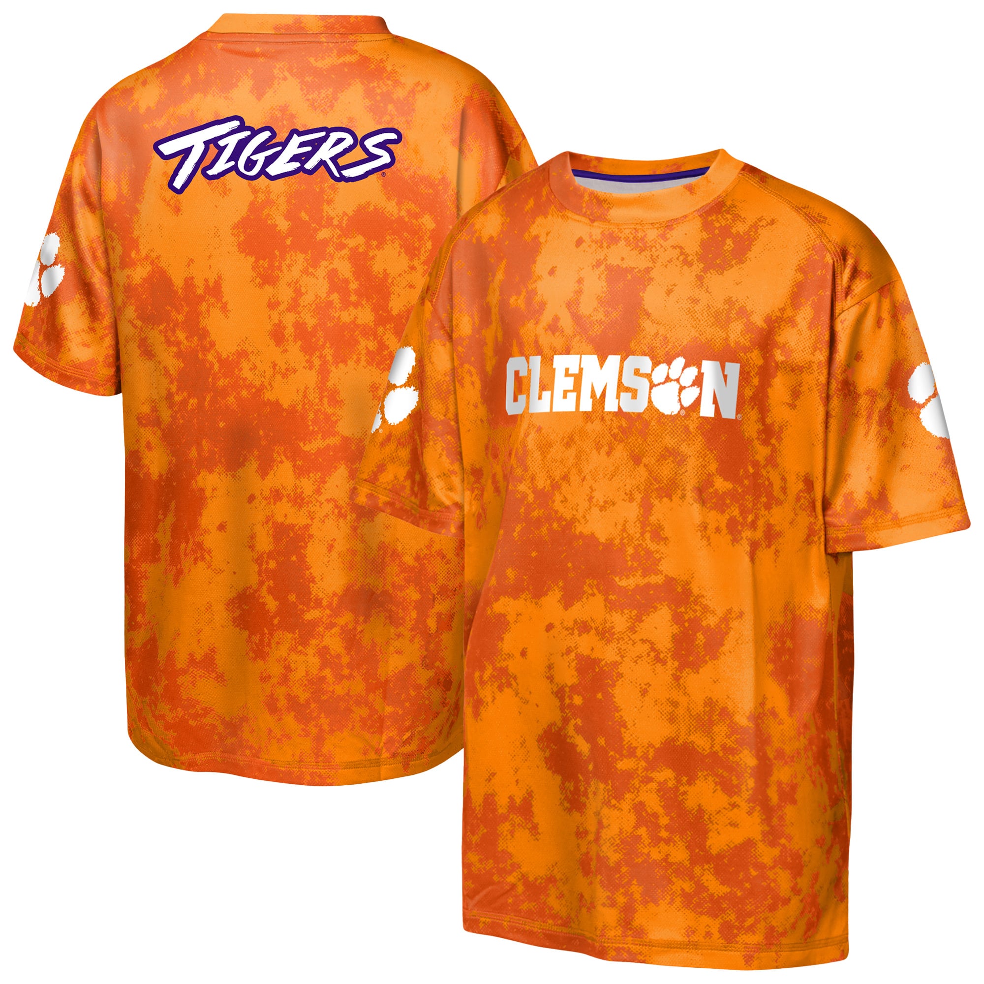 T-shirt sublimé Outerstuff orange pour jeunes Clemson Tigers, motif hors-jeu