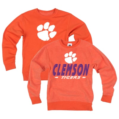  Clemson Tigers Wes & Willy Youth Reversible Sweatshirt - Orange
