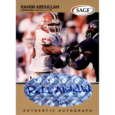1999 SAGE Autographs Gold #A1 Rahim Abdullah/200