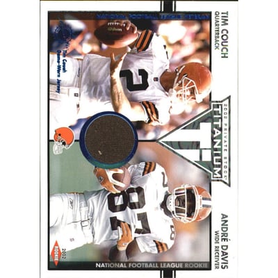 2002 Titanium Blue Jerseys #118 Tim Couch JSY/Andre Davis/200