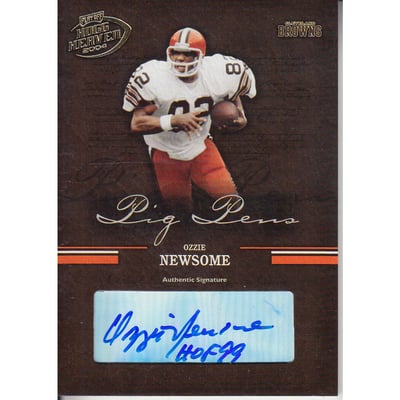 2004 Playoff Hogg Heaven Pig Pens Autographs #PP19 Ozzie Newsome/187