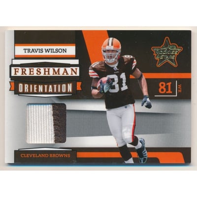 2006 Leaf Rookies and Stars Freshman Orientation Materials Jerseys Prime #FO5 Travis Wilson