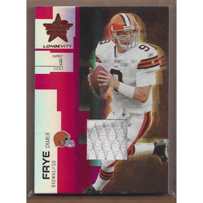 2007 Leaf Rookies and Stars Longevity Materials Ruby #71 Charlie Frye