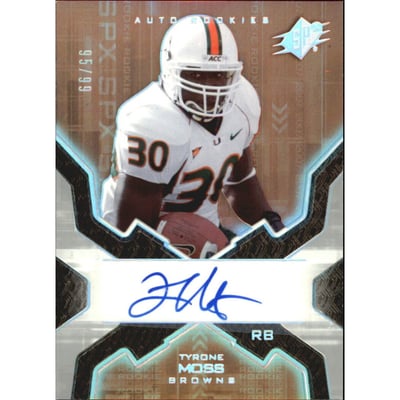 2007 SPx Silver Holofoil Rookies #166 Tyrone Moss AU