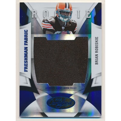 2009 Certified Freshman Fabric Jumbo Mirror Blue #237 Brian Robiskie