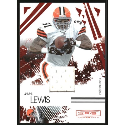 2009 Donruss Rookies and Stars Longevity Materials Ruby #25 Jamal Lewis/91