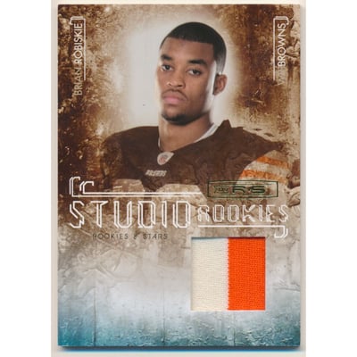 2009 Donruss Rookies and Stars Studio Rookies Materials Prime #9 Brian Robiskie